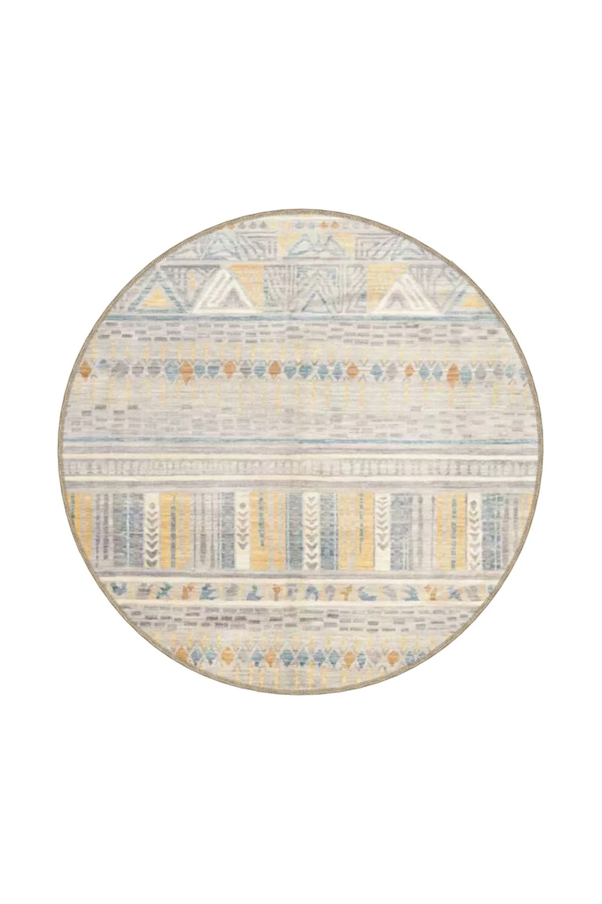 Krem Geometrik Modern Desenli Dokuma Taban miravip853