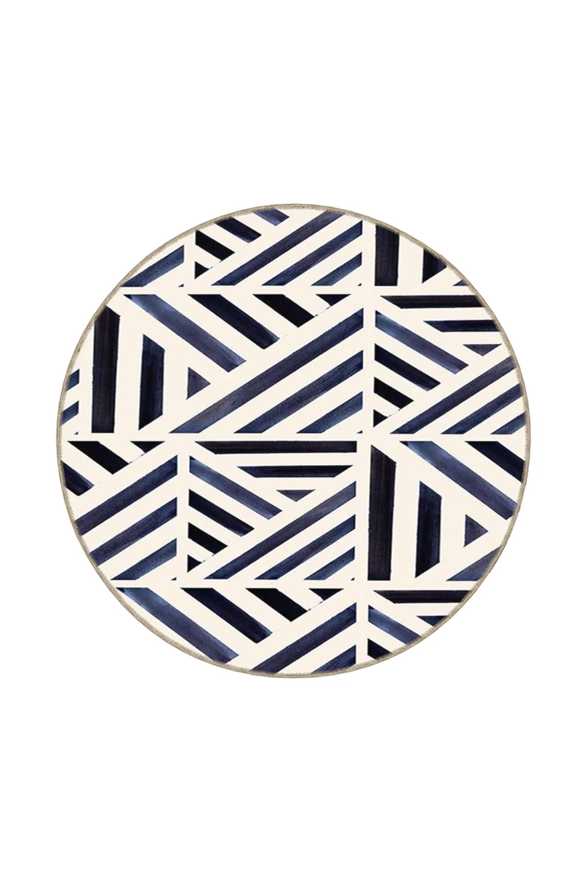 Siyah Beyaz Geometrik Desenli Dokuma Taban ve Yıkanabilir Halı miravip9359