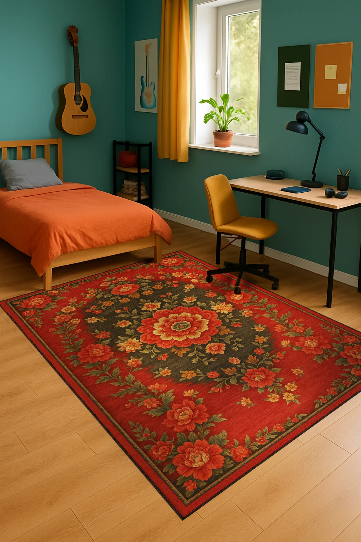 MOSSO Klasik Anadolu Geleneksel Desenli Dokuma Taban Vintage Dekoratif Halı mosso855