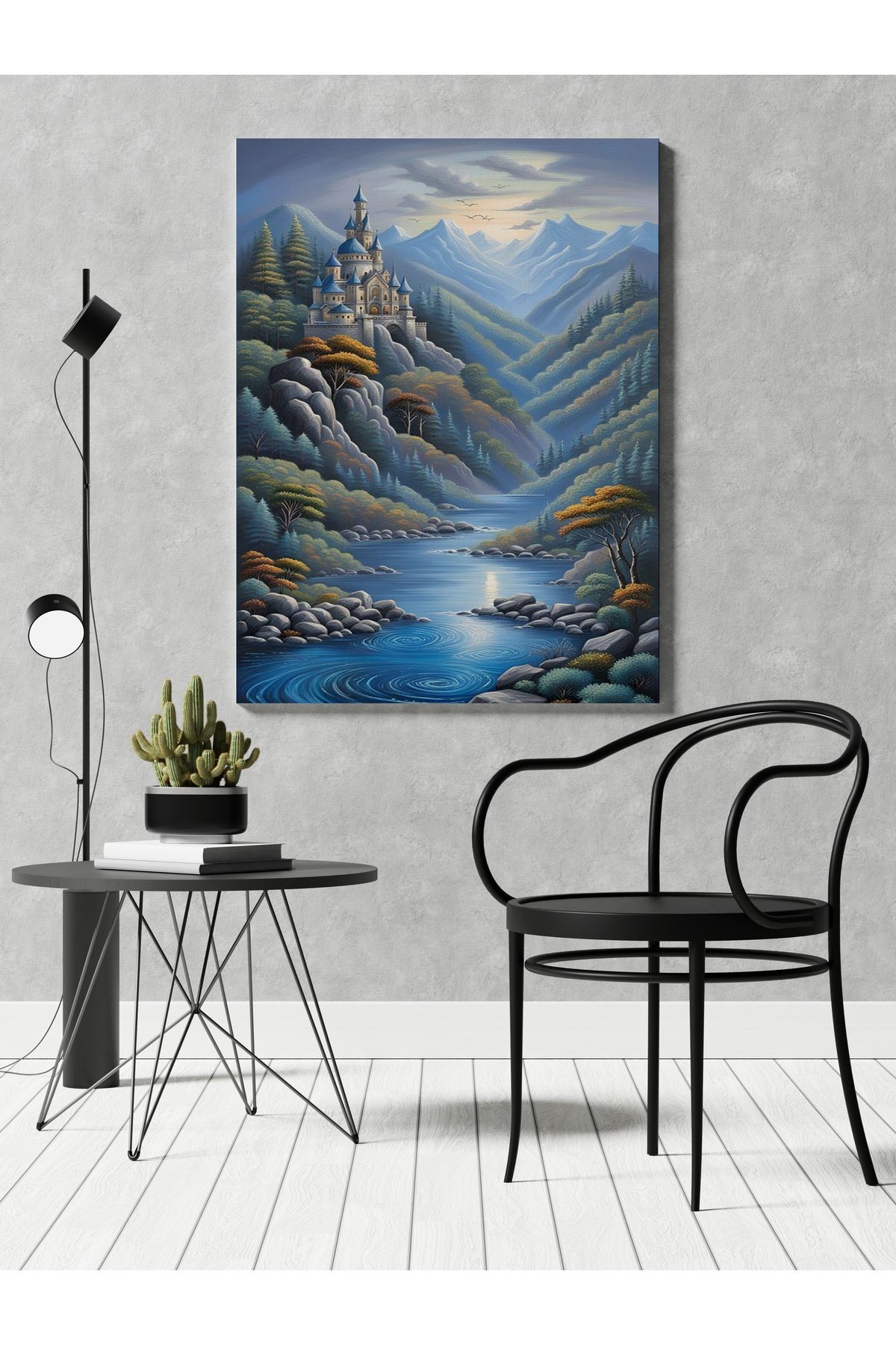 Kanvas Tablo Şota Manzaralı Gece Temalı Desenli Modern Tablo