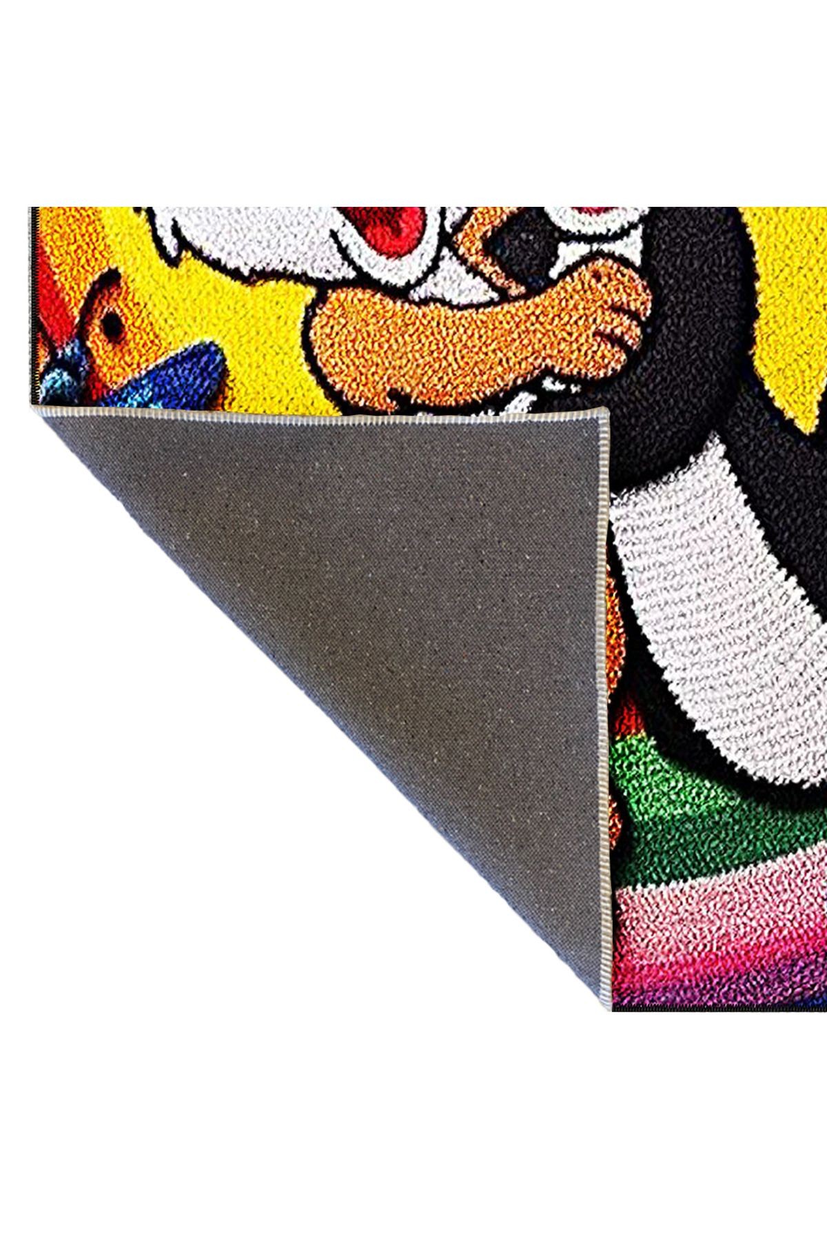 Çizgi Karakter Tema Çok Renkli Tavşan Bugs Bunny Desenli Kreatif Modern Dekoratif Halı 5101