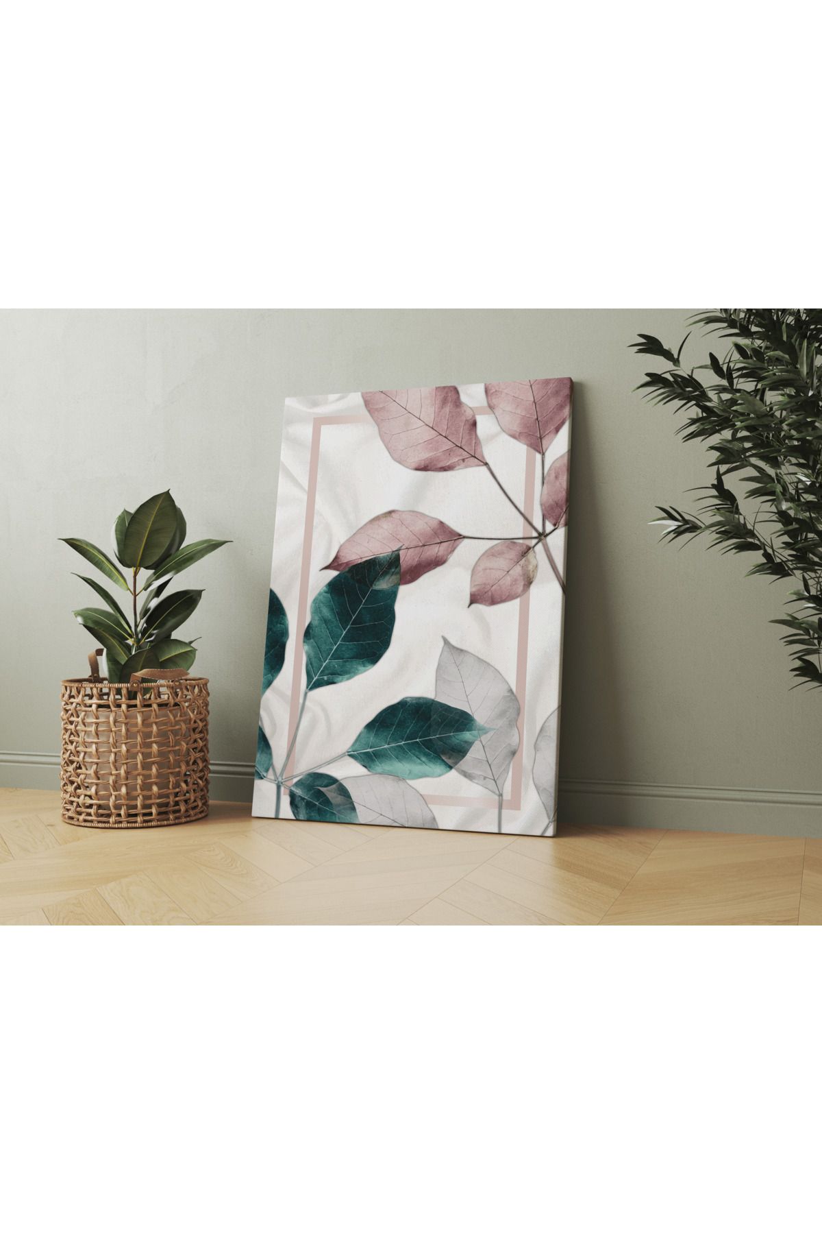 Kanvas Tablo Yaprak Temalı Modern