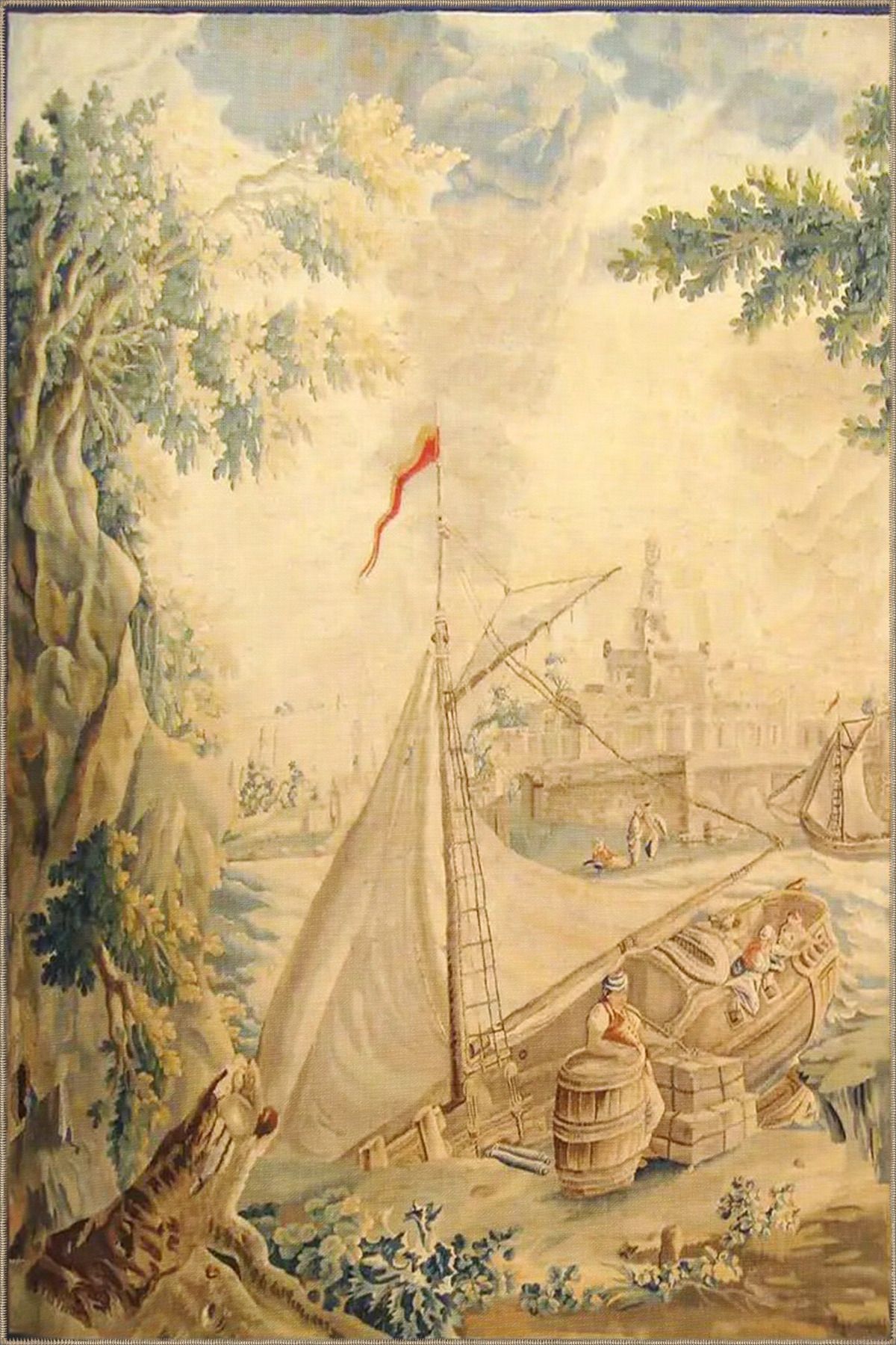 Gemi ve Deniz Desenli Modern Dokuma Taban Halı miravip547