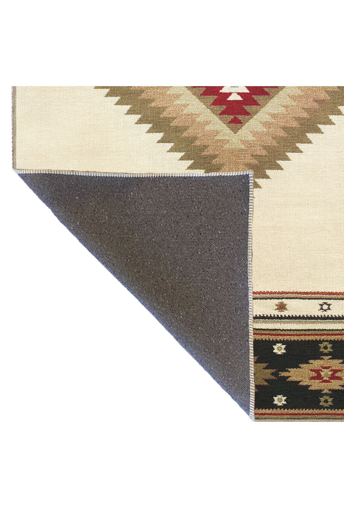 Bej Temalı Hasır Tasarım Geometrik Desenli Vintage Dekoratif Halı 3406