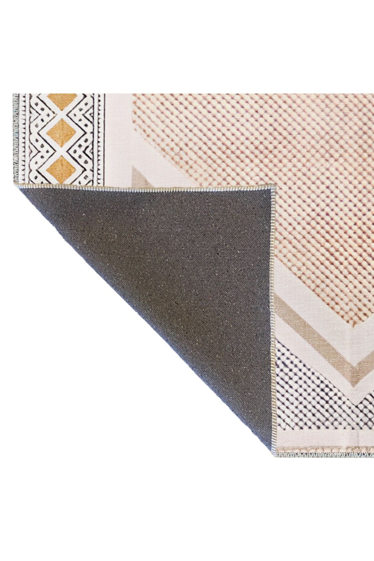 Pembe Mavi Temalı Altıgen Geometrik Şekil Desenli Modern Dekoratif Halı 1909