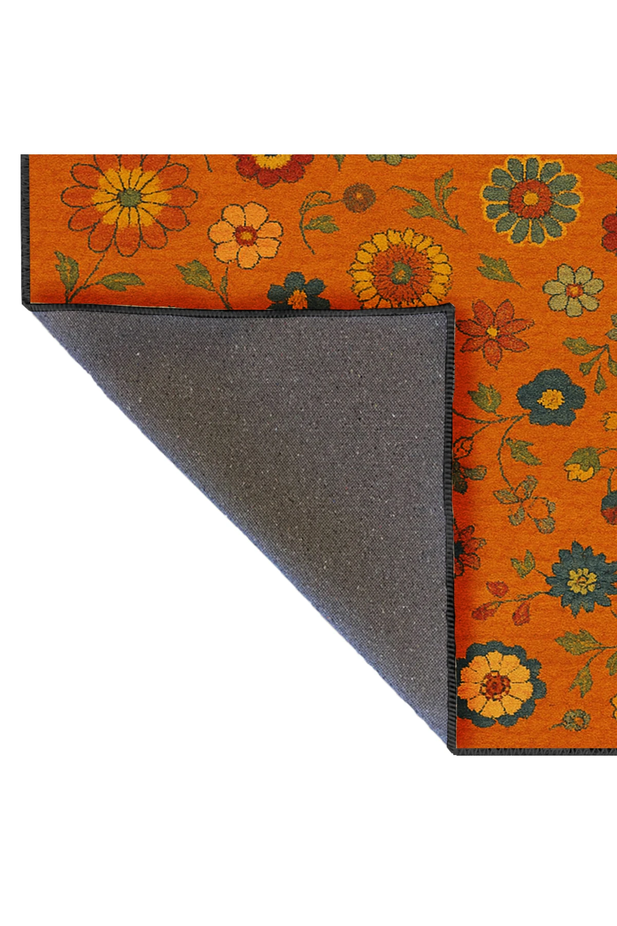 MOSSO Çiçek Motifli Desen Dokuma Taban Vintage Dekoratif Halımosso910