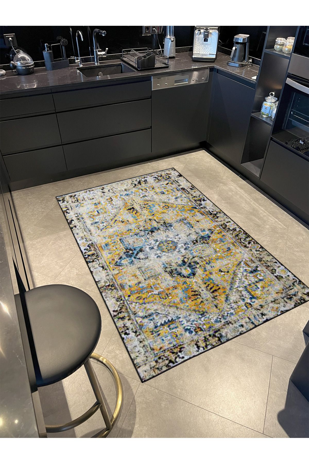 Baklava Gold Renkli Geleneksel Dekoratif Halı miravip589