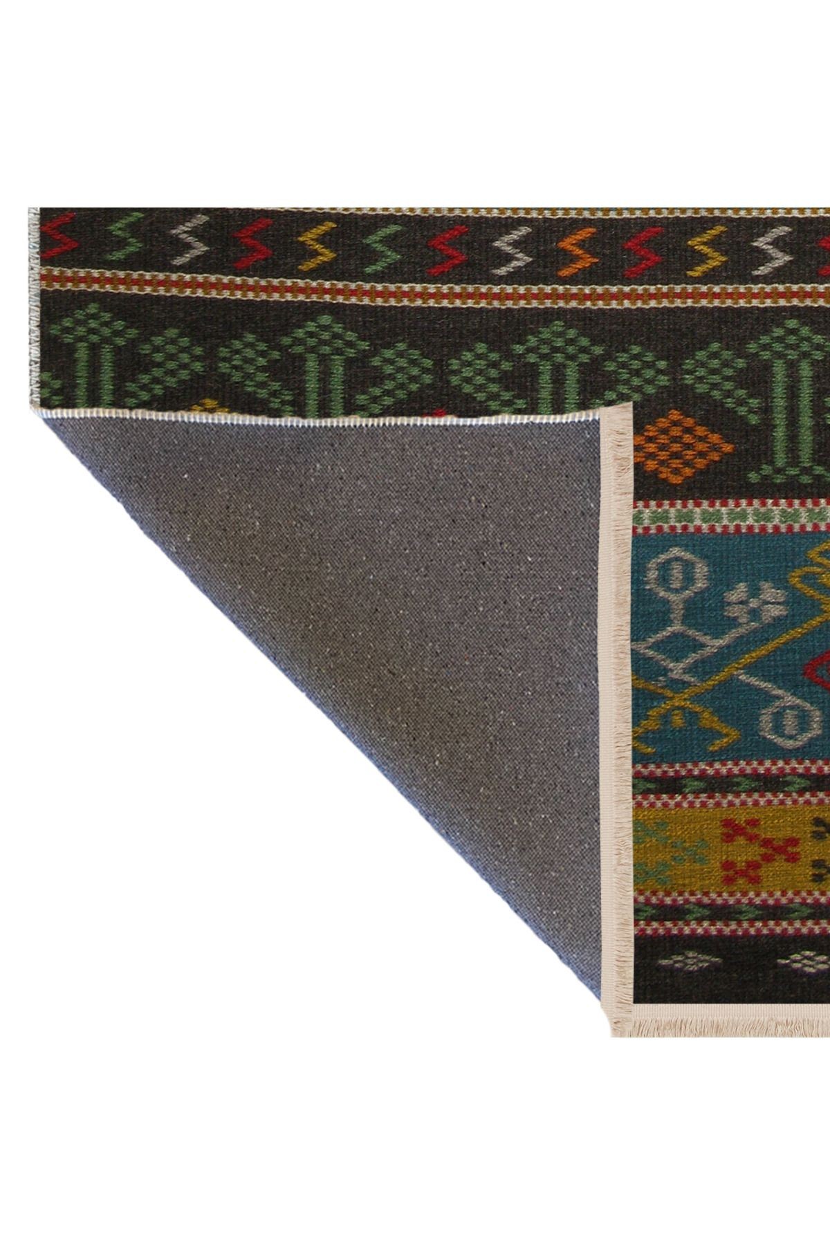 Açık Ton Çok Renkli Geleneksel Motif Desenli Vintage Dekoratif Halı 2904
