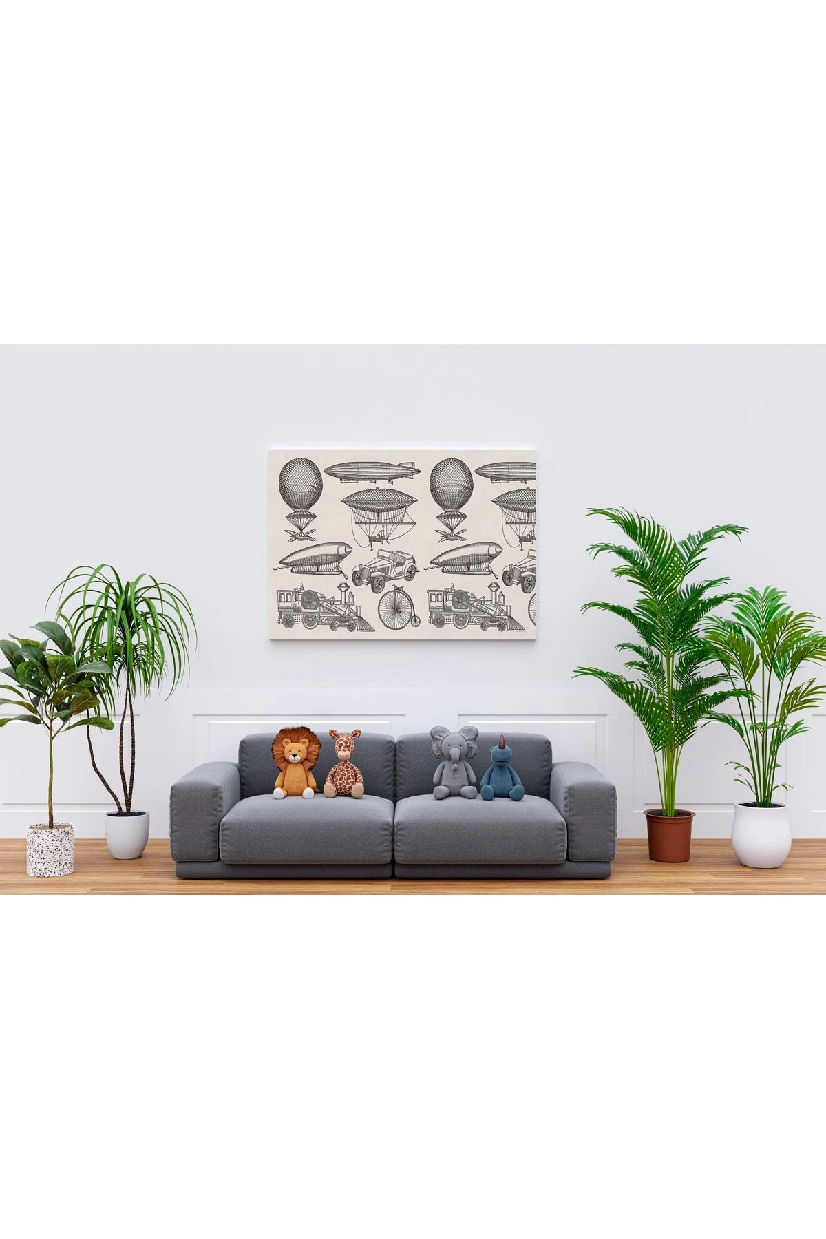Kanvas Tablo Araba Uçak Tren Araçlar Temalı 144
