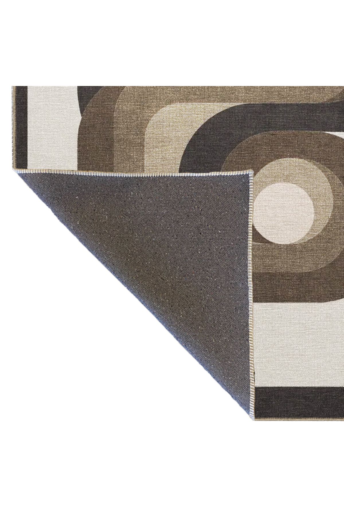 Kahverengi Bej Temalı Soyut Abstract Desenli Modern Dekoratif Halı 3411