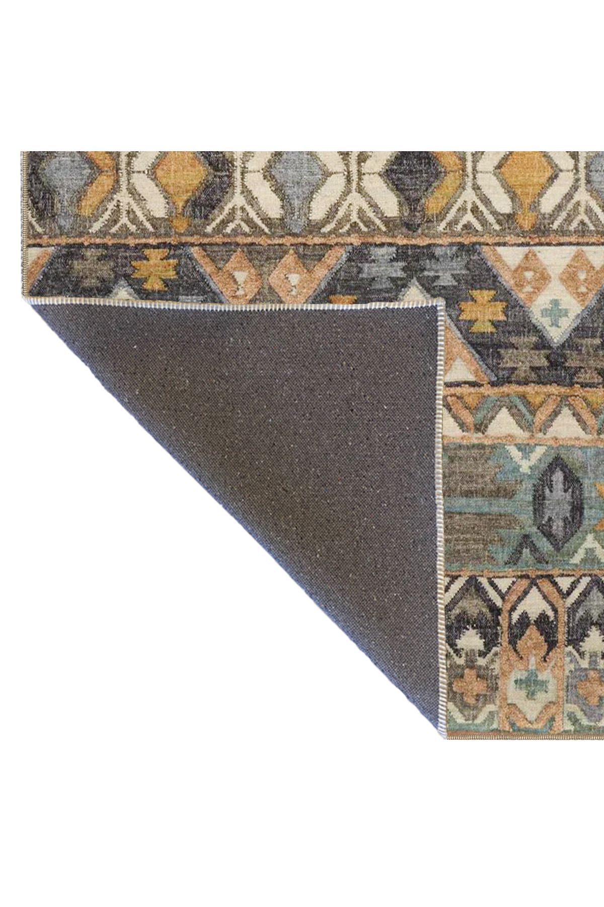 Çapraz Modern Sarı Baklava Desenli Dekoratif Halı miravip571