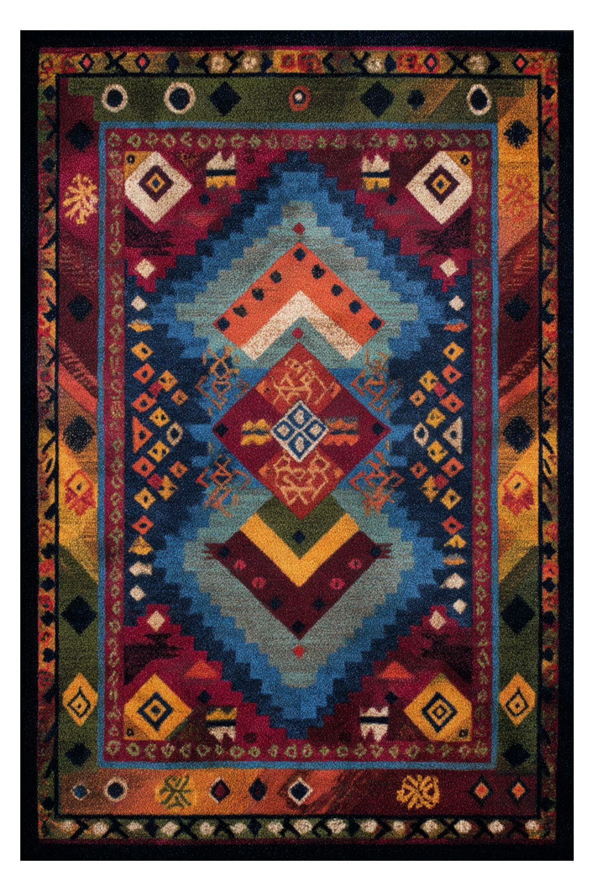 Nora Art Etnik Vintage Renkli Eskitme Dokuma Taban Dekoratif Salon Halısı 63