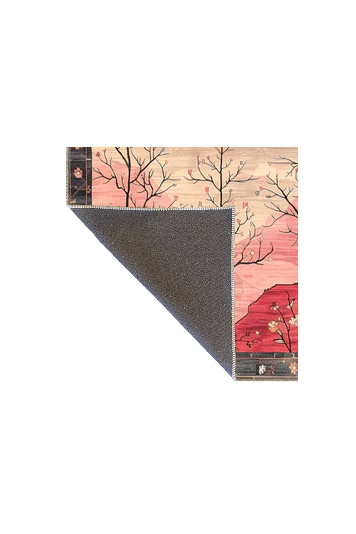 Paris Koleksiyonu Pembe Tonlar Sonbahar Ağaçları ve Ay Desenli Modern Dekoratif Halı 140