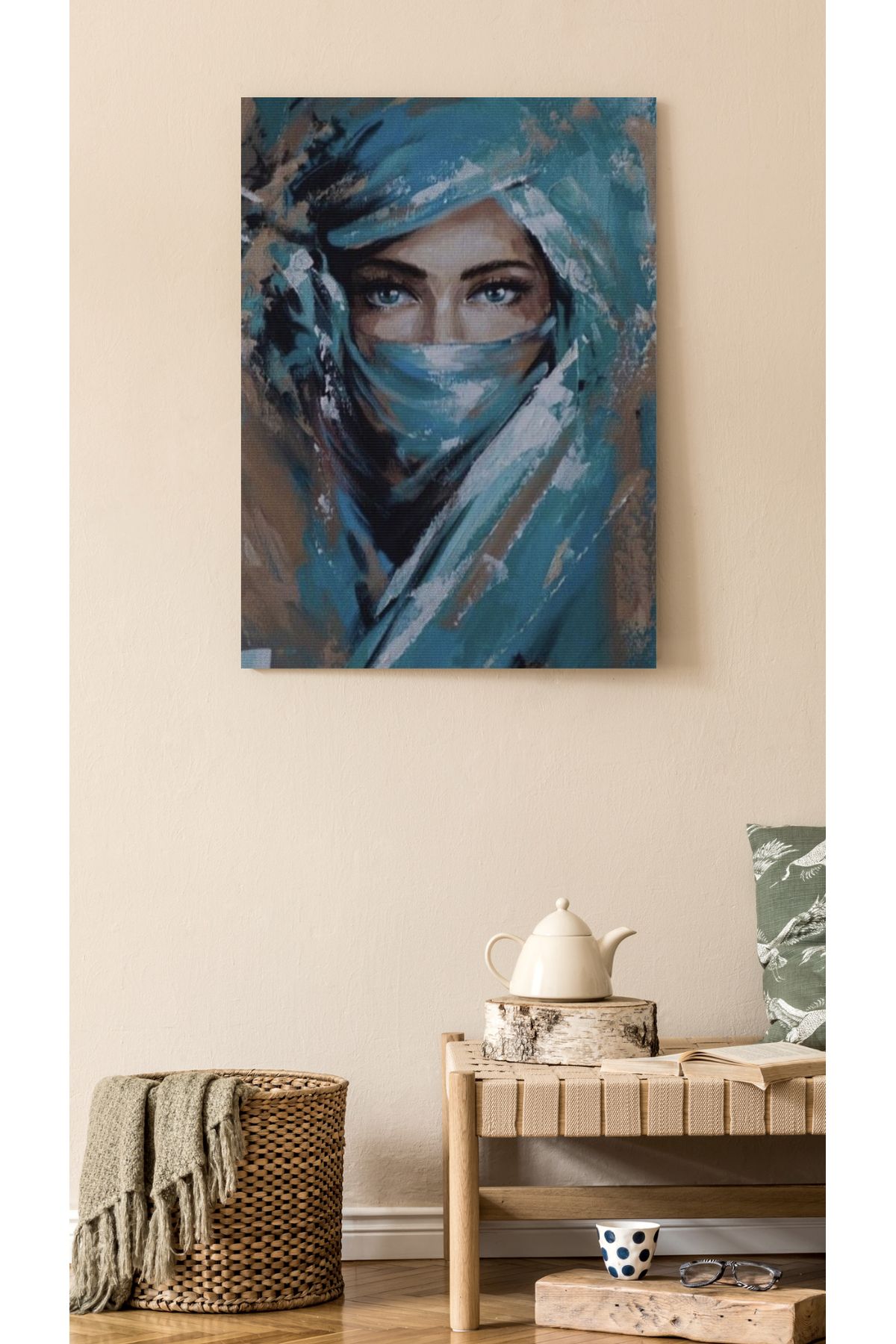 Kanvas Tablo Tesettürlü Genç Kız Temalı Tablo