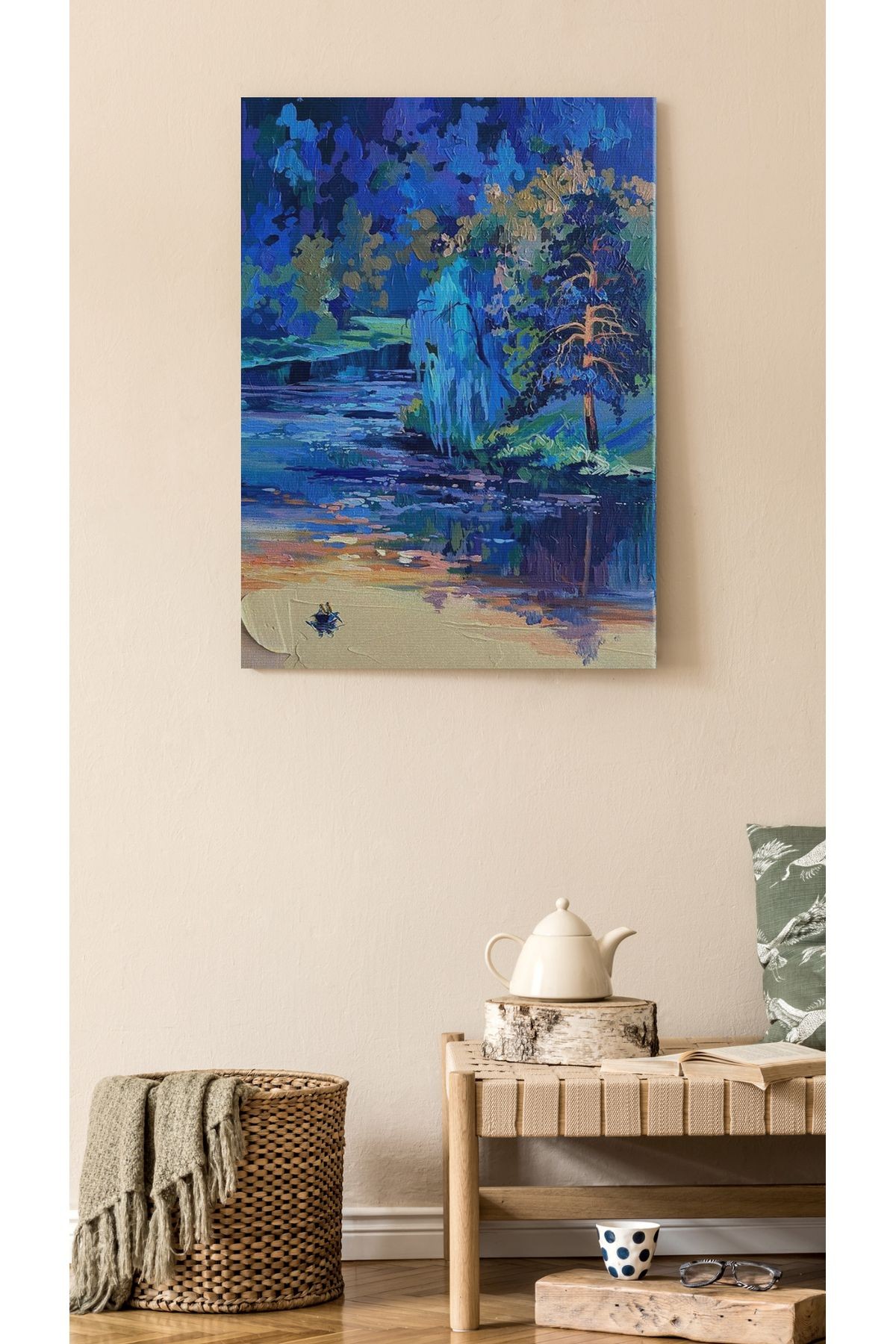 Kanvas Tablo Kumsal Şelale Desenli Modern Tablo