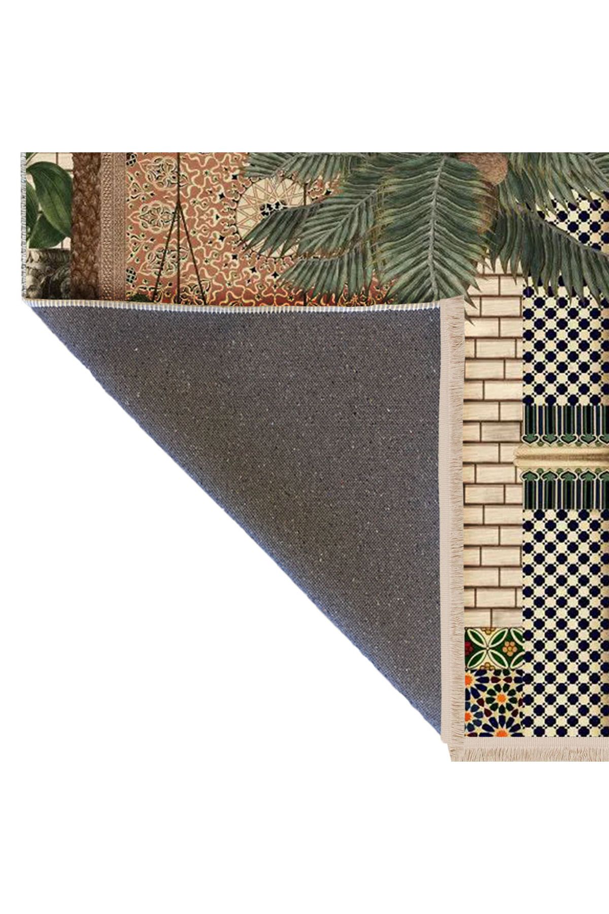 Güney Koleksiyonu Saray Bahçesi Temalı Etnik Motifler ve Ağaç Desenli Vintage Dekoratif Halı 08