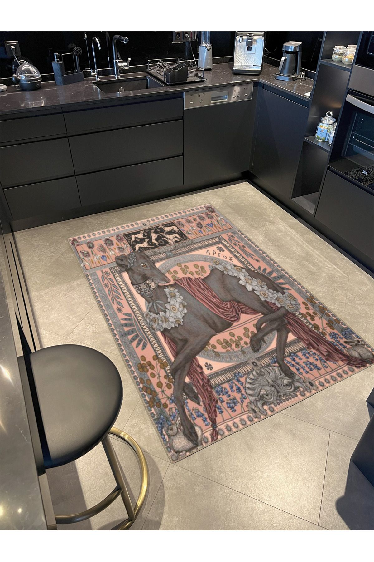 Köpek Hayvan Renkli Desenli Dokuma Taban miravip710