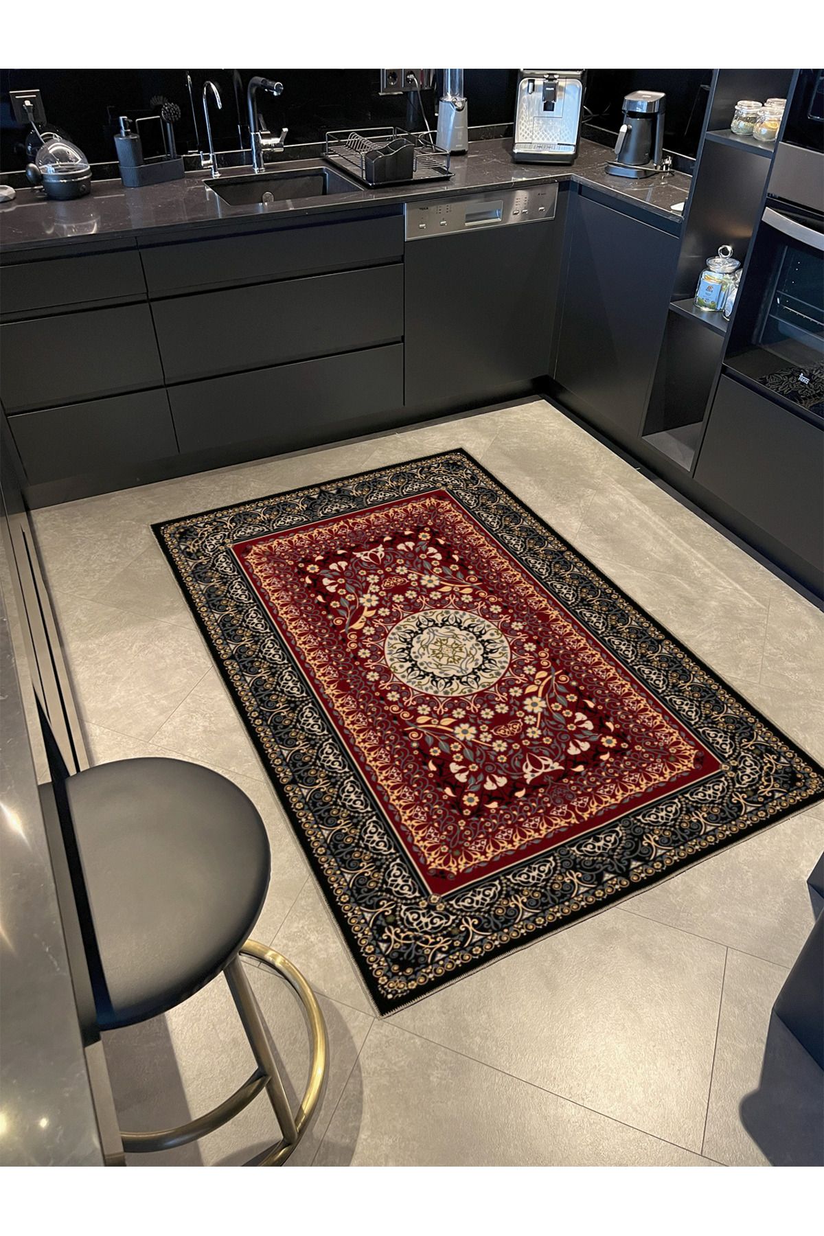 Geleneksel Desenli Bordo Dokuma Taban Halı 4289