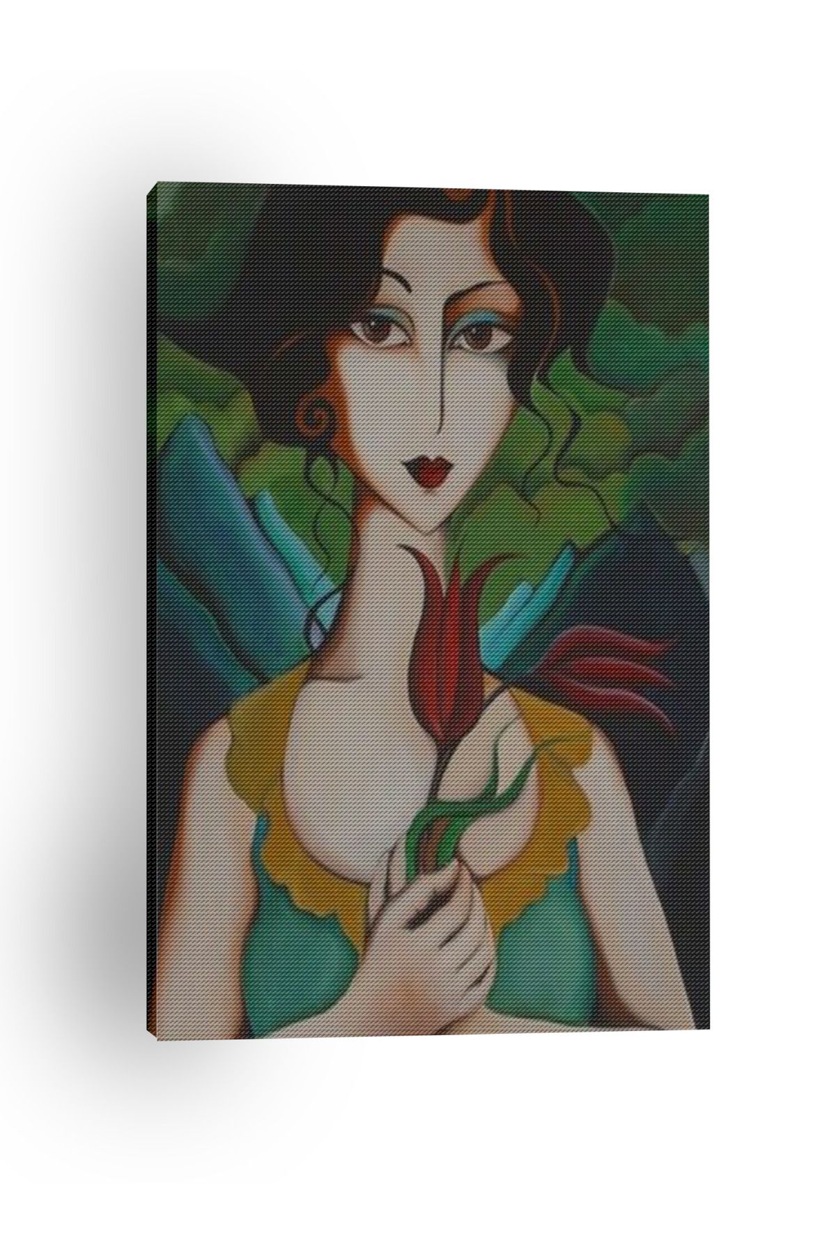 Kanvas Tablo Tatlı Kadın Çizimli Temalı Desenli Temalı Tablo