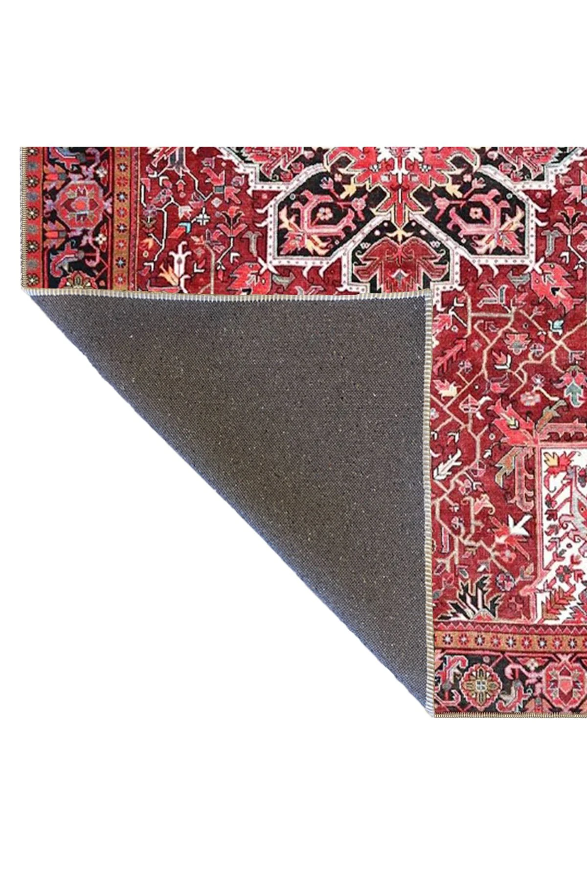 Kırmızı ve Beyaz Renklerde Geleneksel ve Geometrik Dekoratif Dokuma Taban Halı miravip16