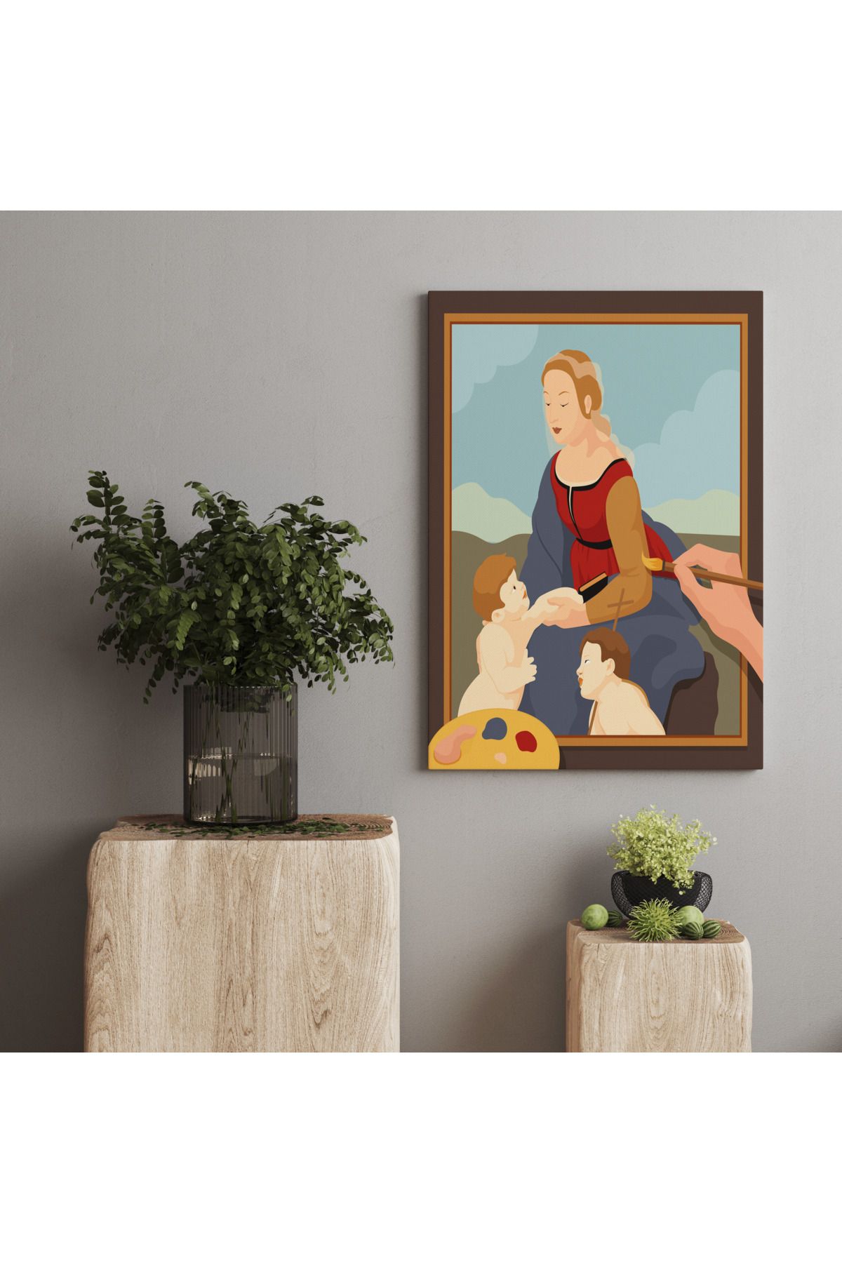 Kanvas Tablo Surreal Kadın Ve Çocuk Temalı