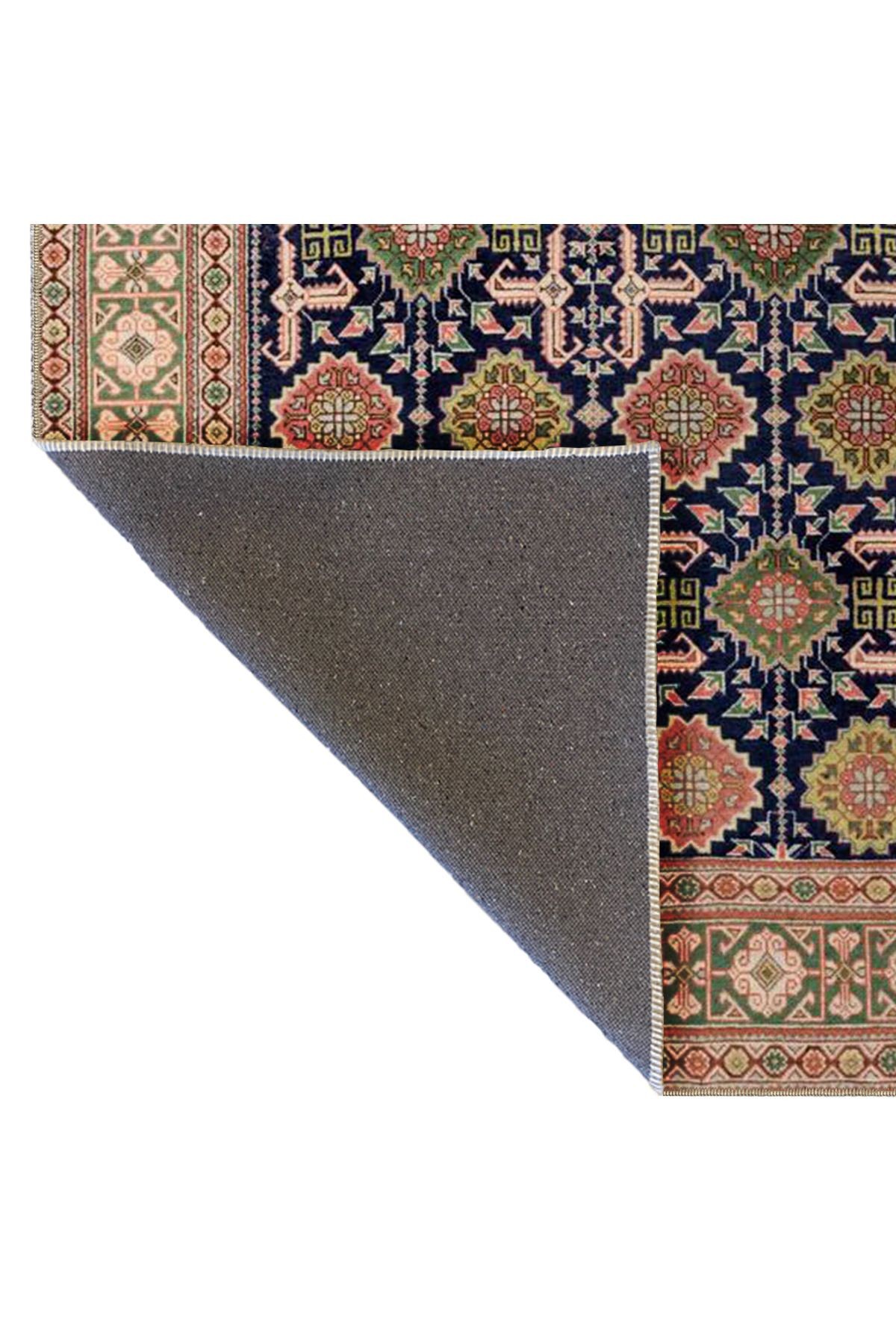 Bej Temalı Geleneksel Motif Etnik Desenli Vintage Dekoratif Halı 4753