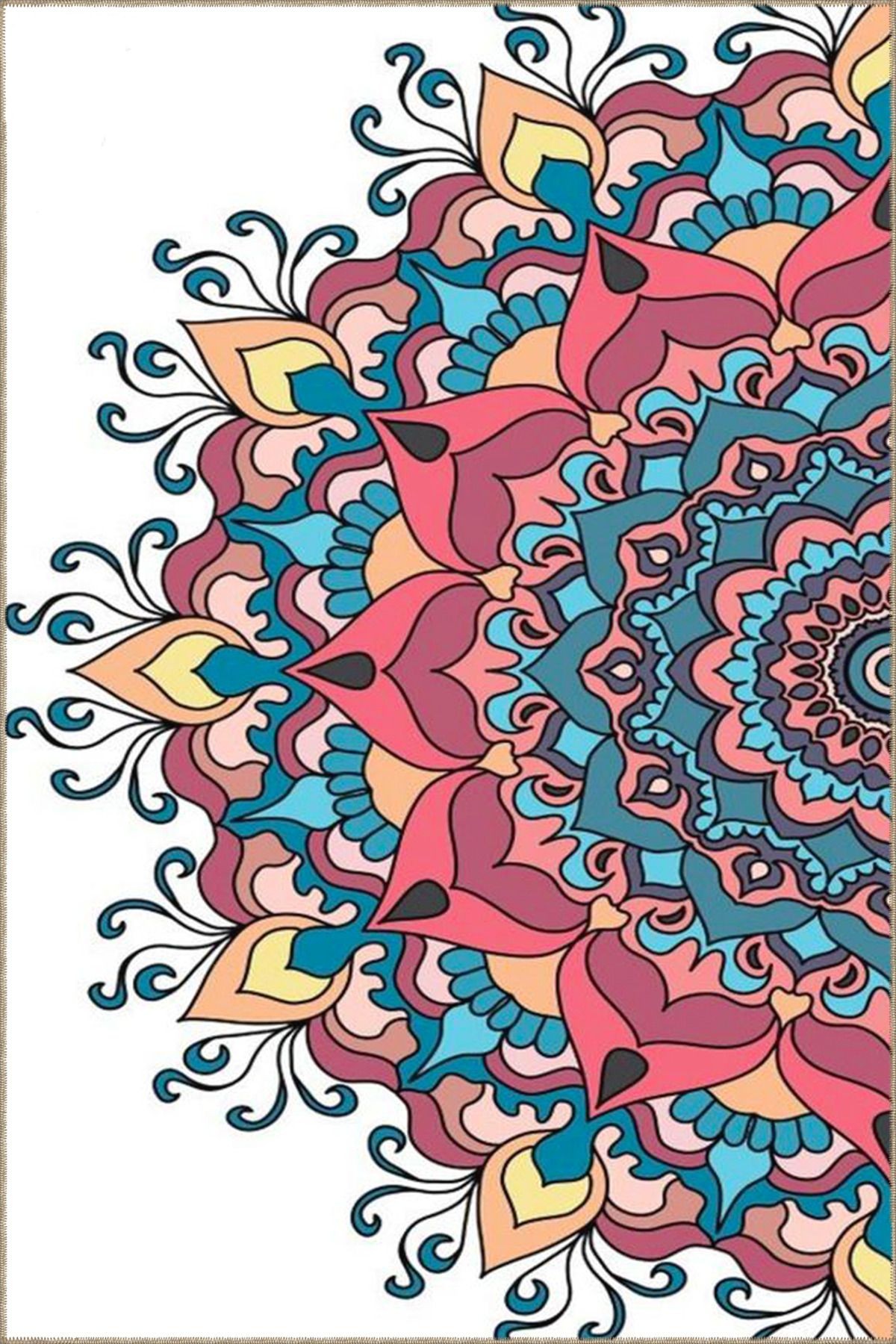 Yıldız Mixed Color Temalı Dokuma Taban Halı ve Yıkanabilir Halı miravip10444