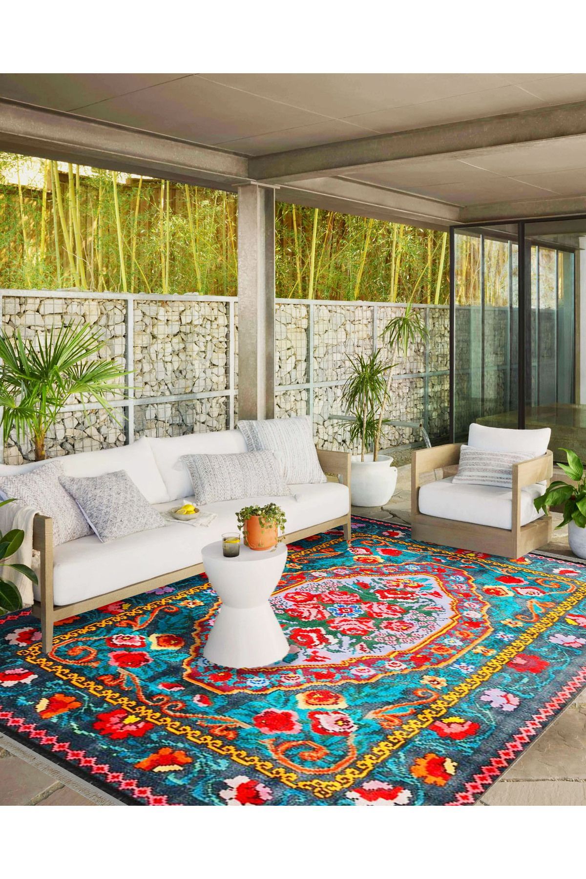 İnci Koleksiyonu Turkuaz Temalı Geleneksel Desenli Dokuma Taban Vintage Dekoratif Halı inci11