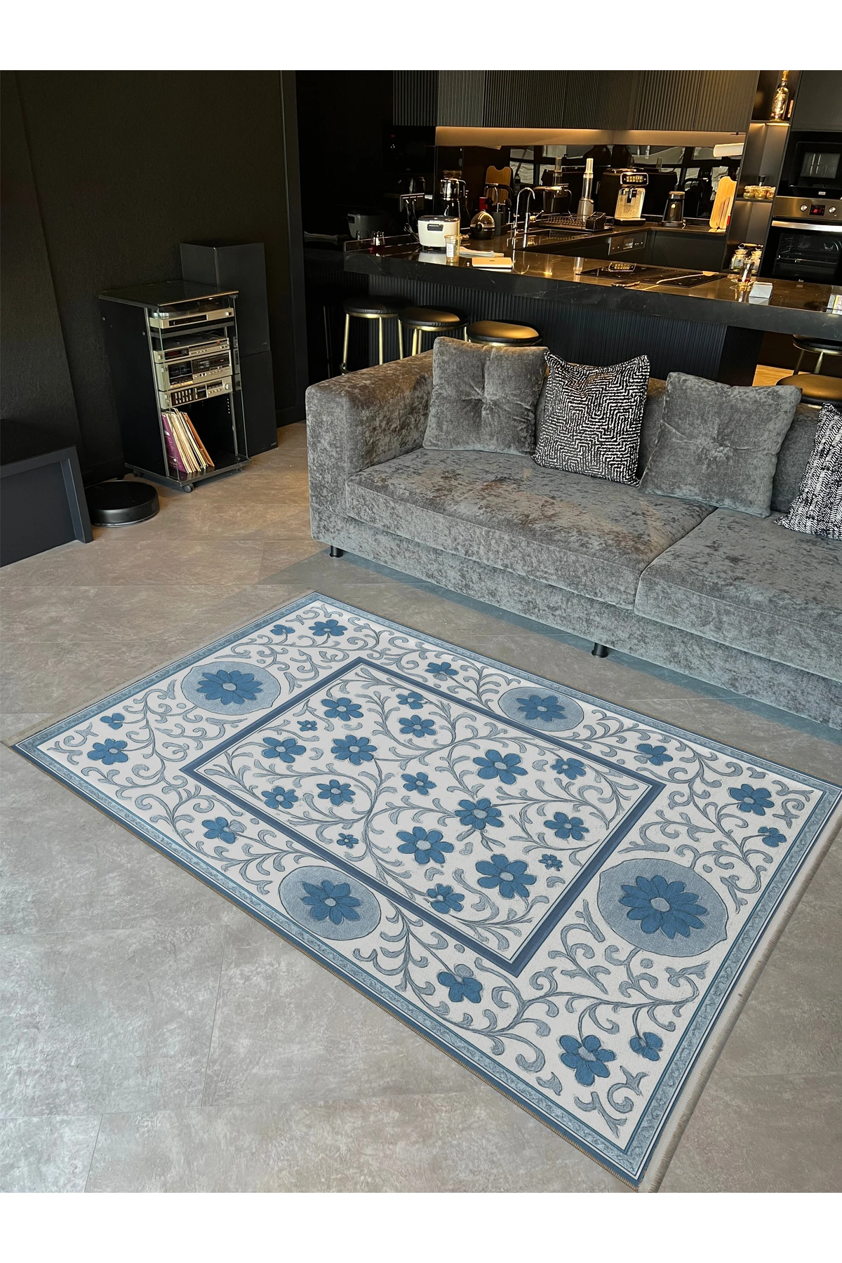 MOSSO Çok Renkli Geleneksel Temalı Desen Dokuma Taban Modern Dekoratif Halı mosso296