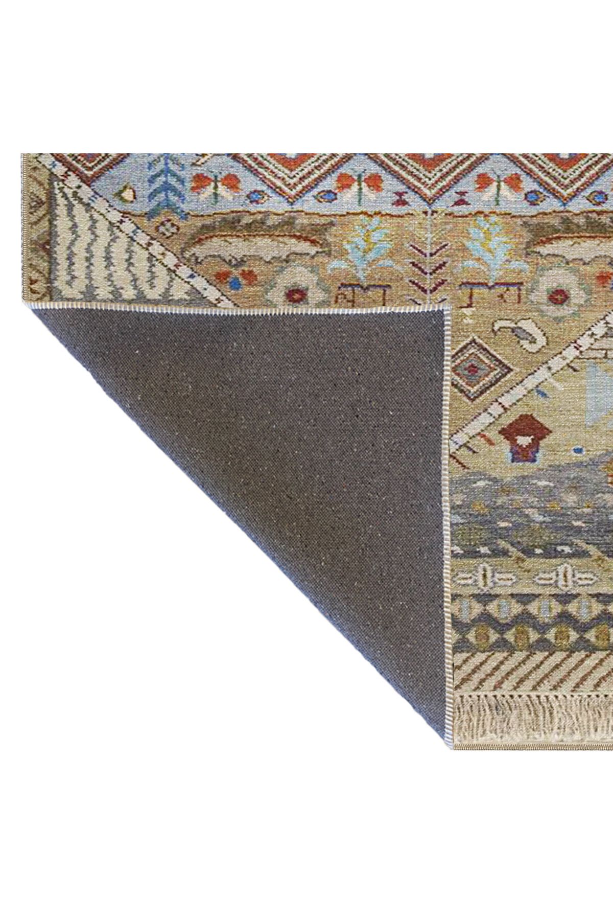 Kahverengi Geometrik Geleneksel Dokuma Halı 4028