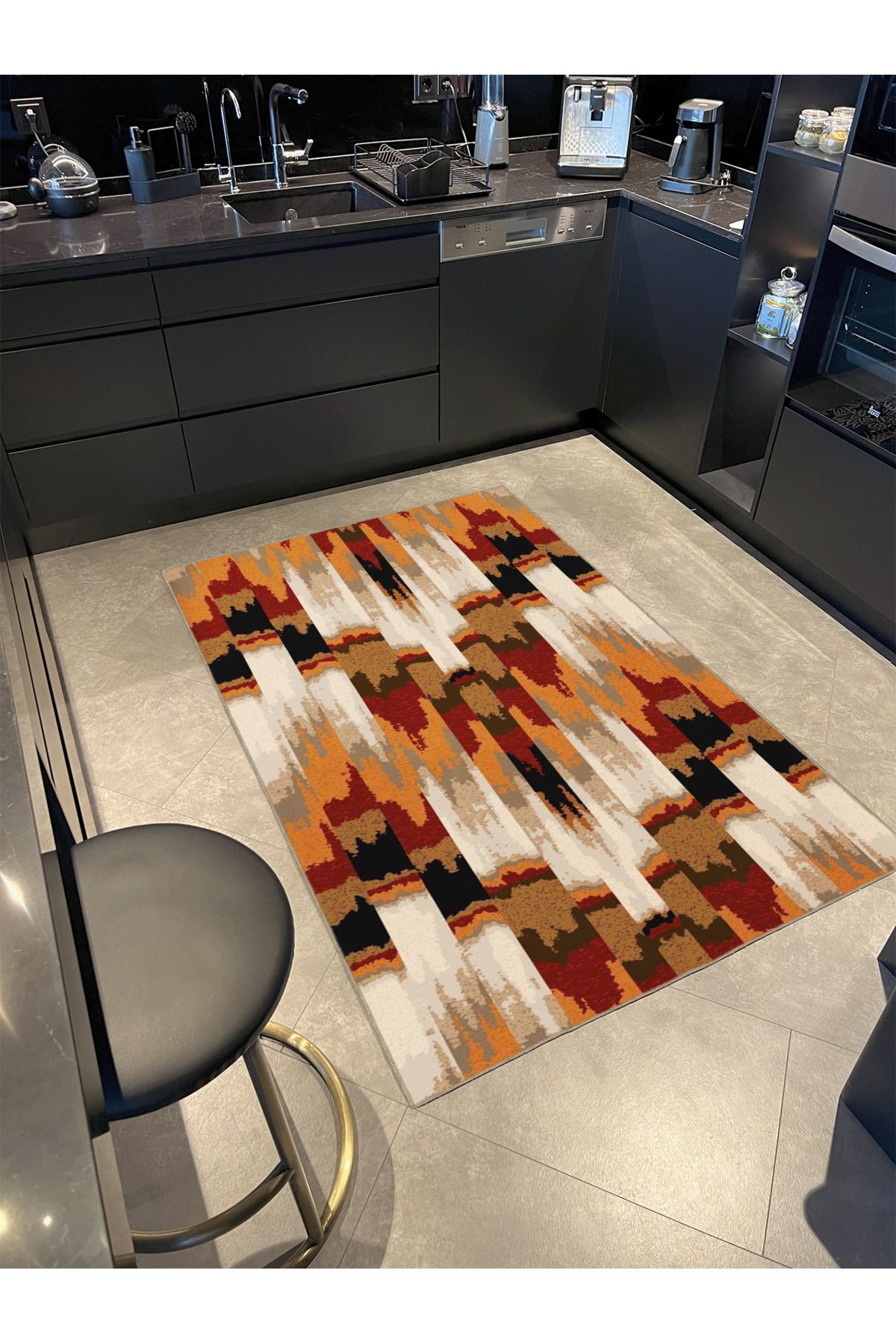 Kesik Akan Motifli Renkli Desenli Dokuma Taban miravip648