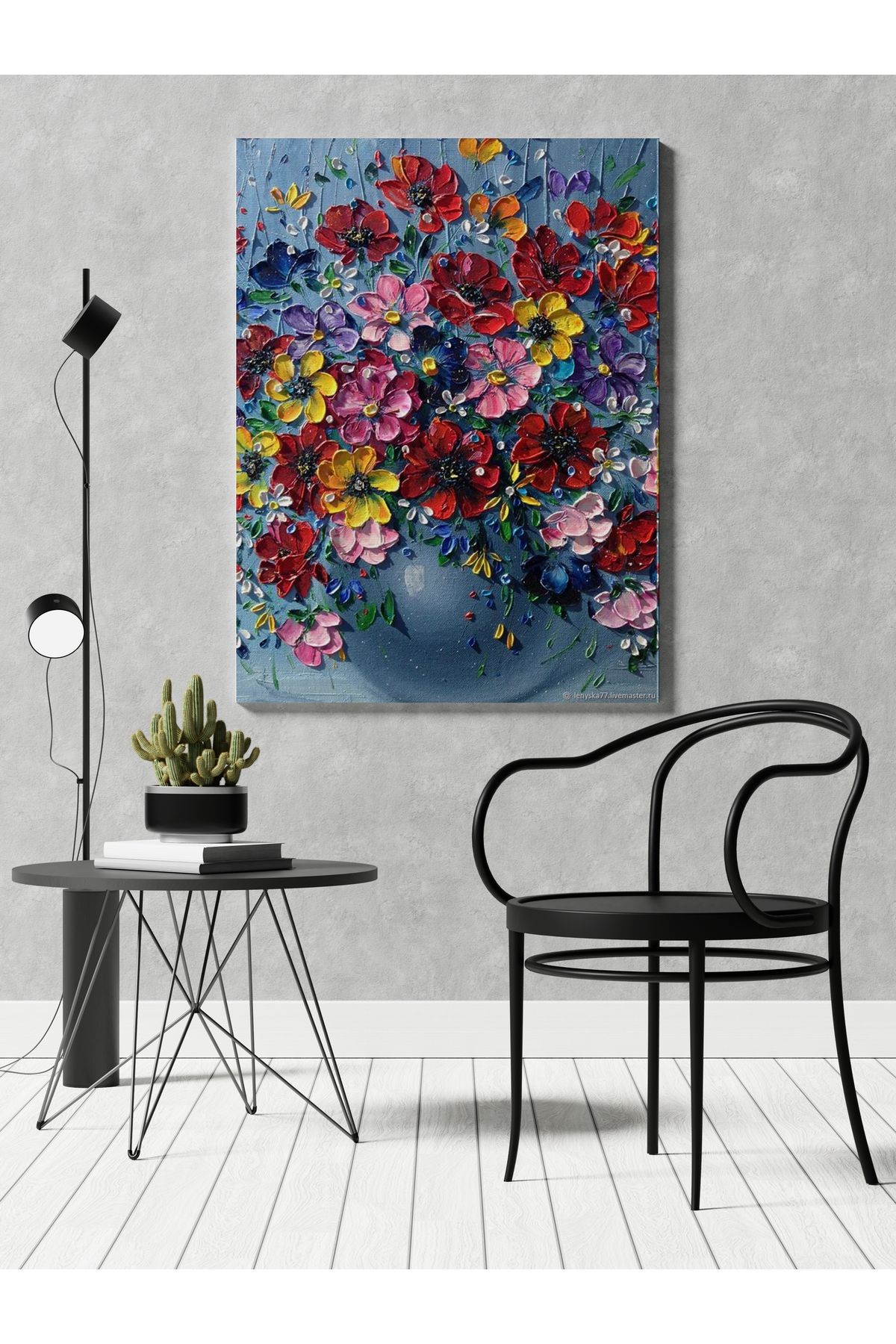 Kanvas Tablo Flower Mxed Color Temalı Modern Tablo