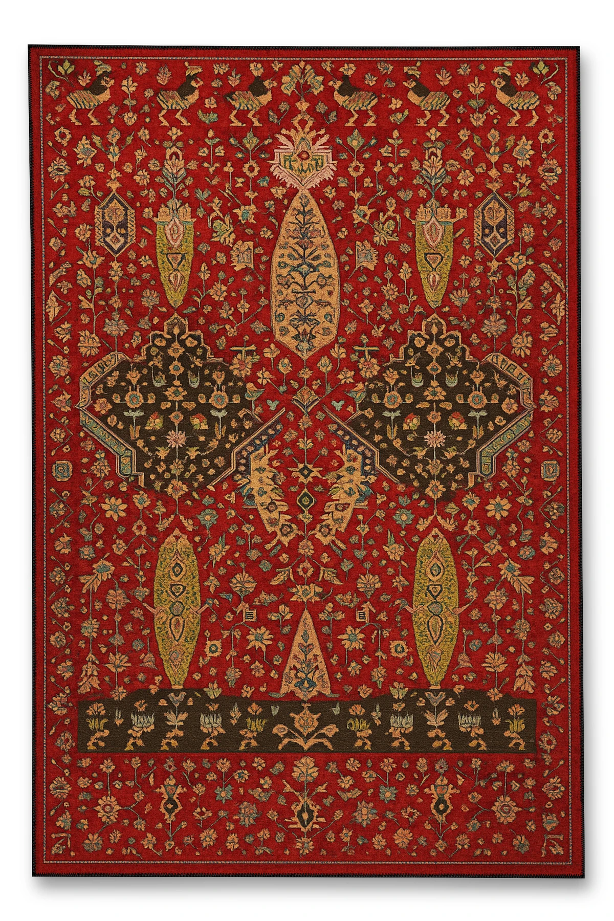 MOSSO Klasik Anadolu Geleneksel Desenli Dokuma Taban Vintage Dekoratif Halı mosso862