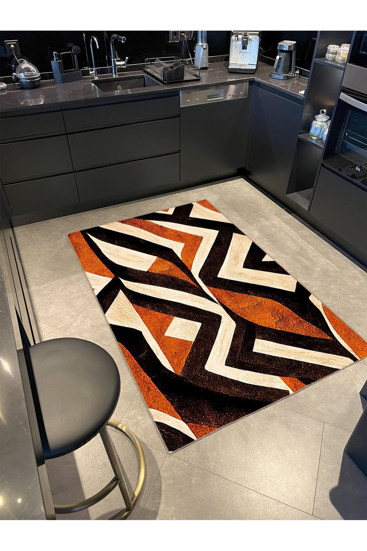 Dalgalı Motifli Renkli Desenli Dokuma Taban miravip649