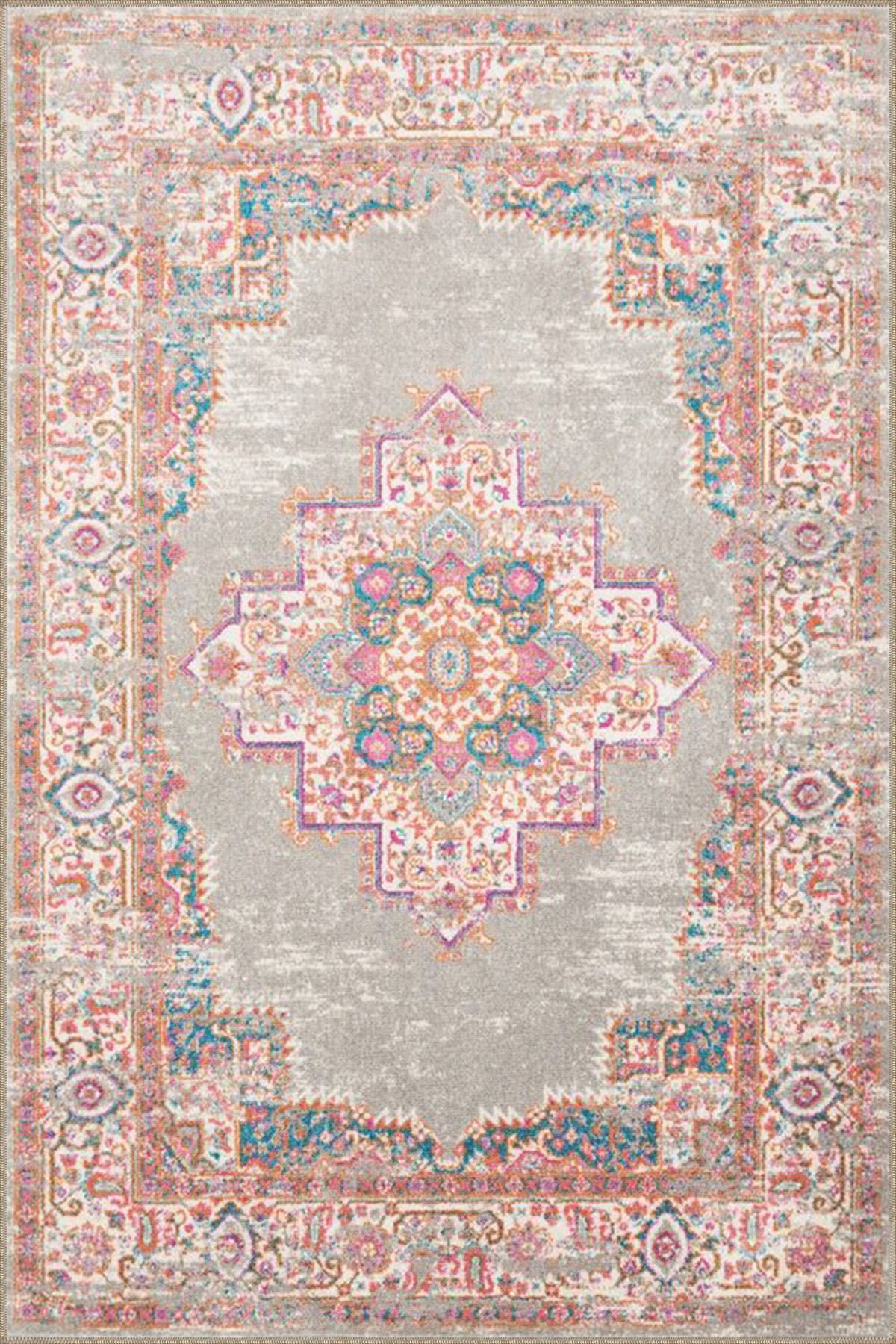 Geometrik Gelenksel Yıldızlı Krem Renkli Desenli Dokuma Taban miravip640