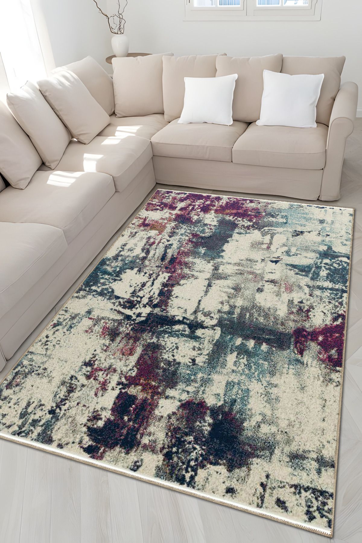 Çok Renkli Abstract Soyut Desenli Kreatif Modern Dekoratif Halı 4930