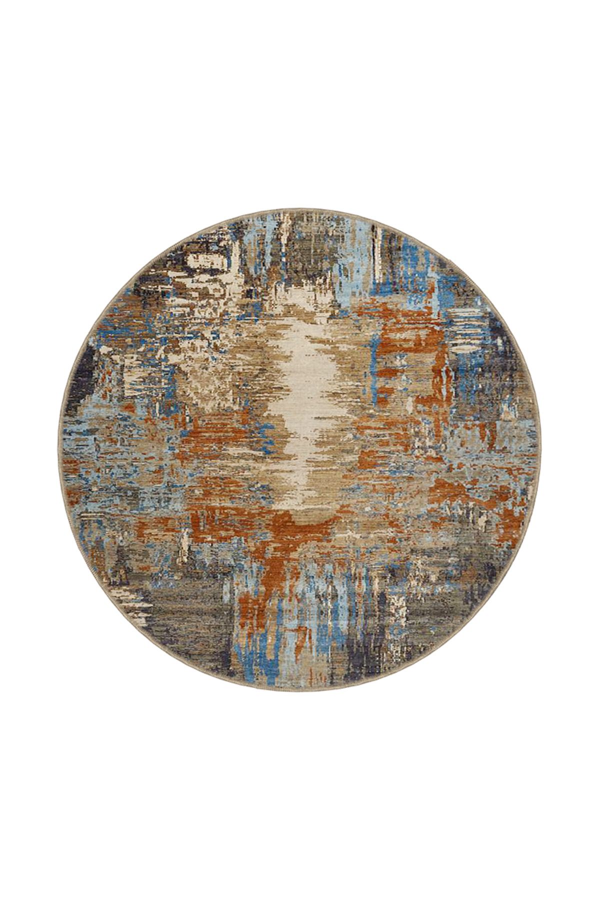 Karışık Tonlarda Etnik Desenli Dekoratif Dokuma Taban Halı miravip525