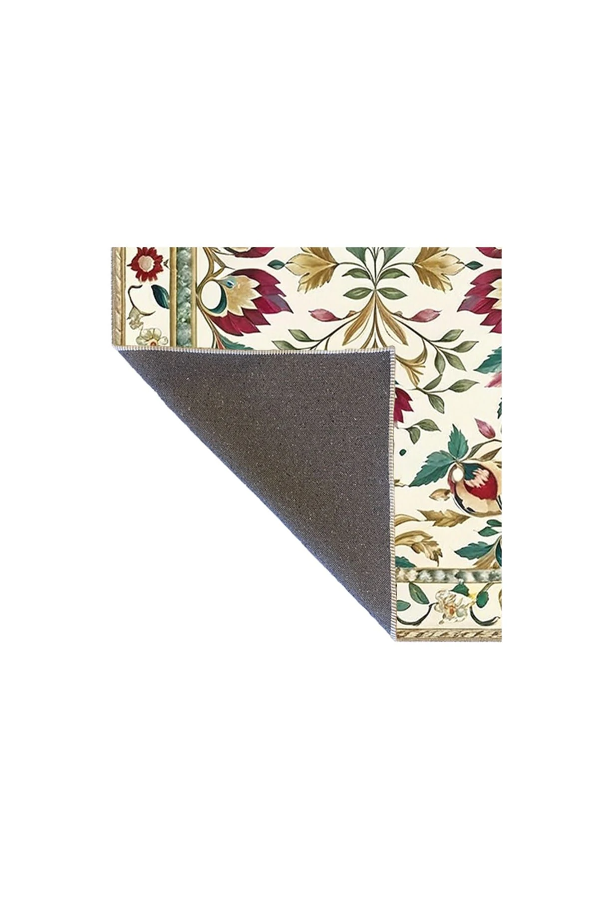 Paris Koleksiyonu Açık Ton Karma Çiçek Motifleri Desenli Vintage Dekoratif Halı 99