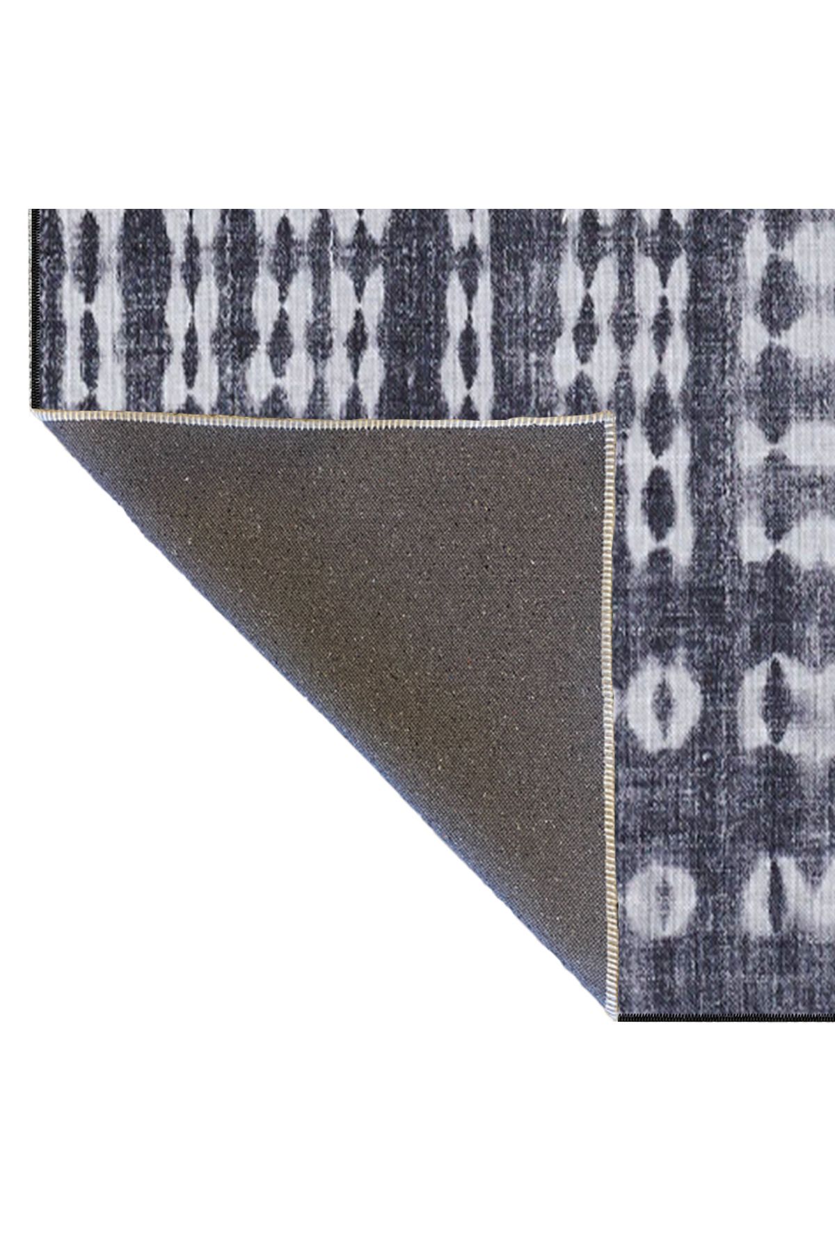 Gri Motifli Geometrik Dekoratif Halı ve Yıkanabilir Halı miravip9630