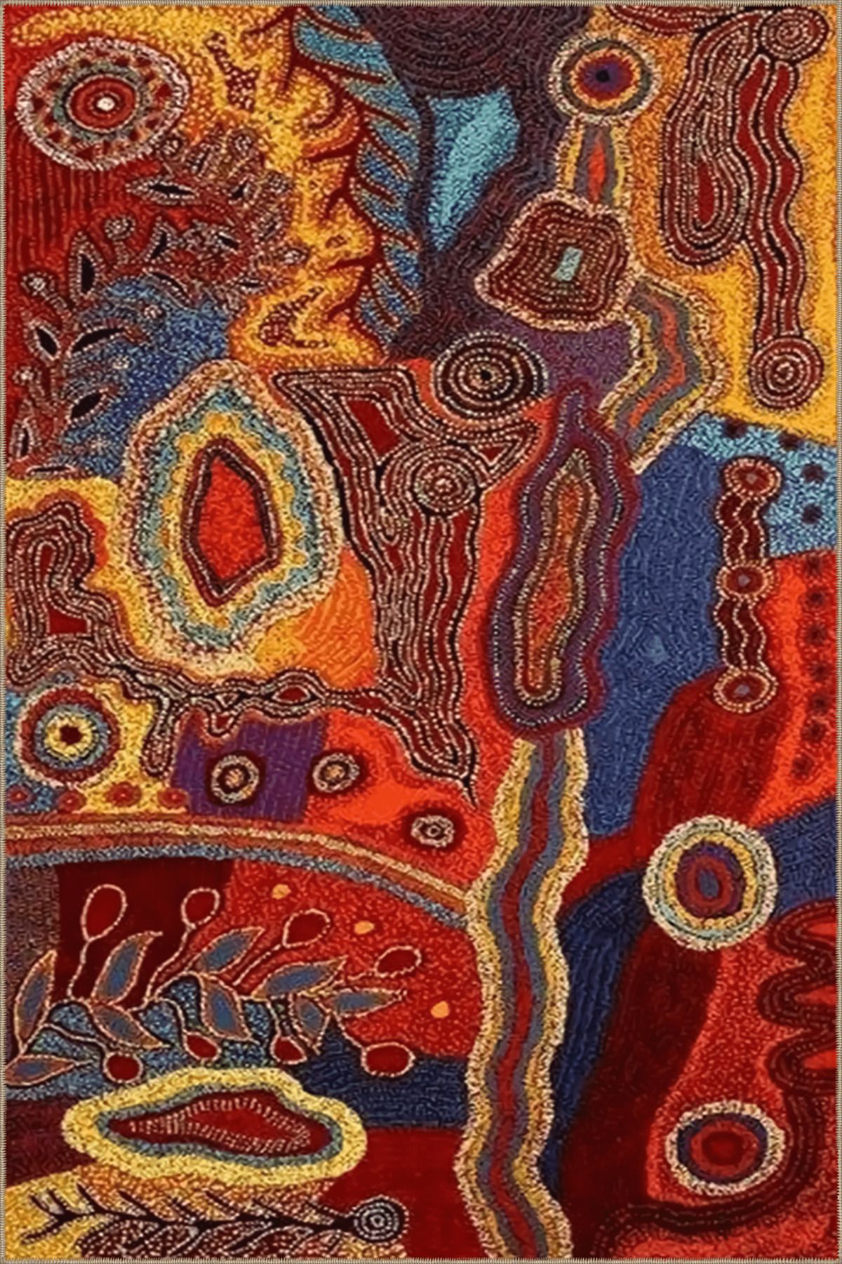 Çok Renkli Abstract Soyut Desenli Kreatif Modern Dekoratif Halı 3590