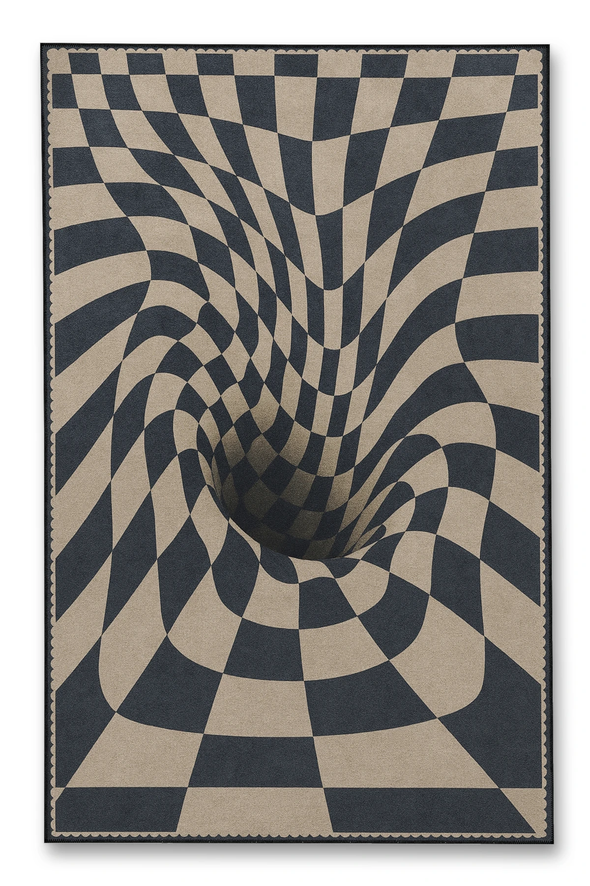 MOSSO Dama Temalı Boşluk Persipektifli Desen Modern Dekoratif Halı mosso476