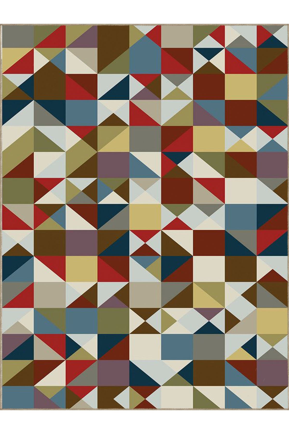 Ametist Serisi Çok Renkli Geometrik Şekiller Desenli Dokuma Taban Modern Dekoratif Halı ametist08