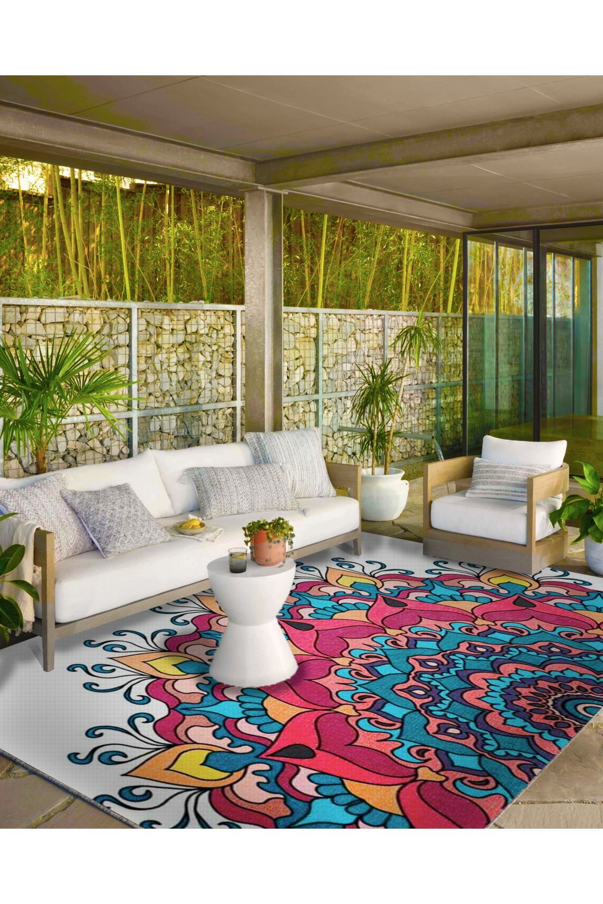 Yıldız Mixed Color Temalı Dokuma Taban Halı ve Yıkanabilir Halı miravip10444