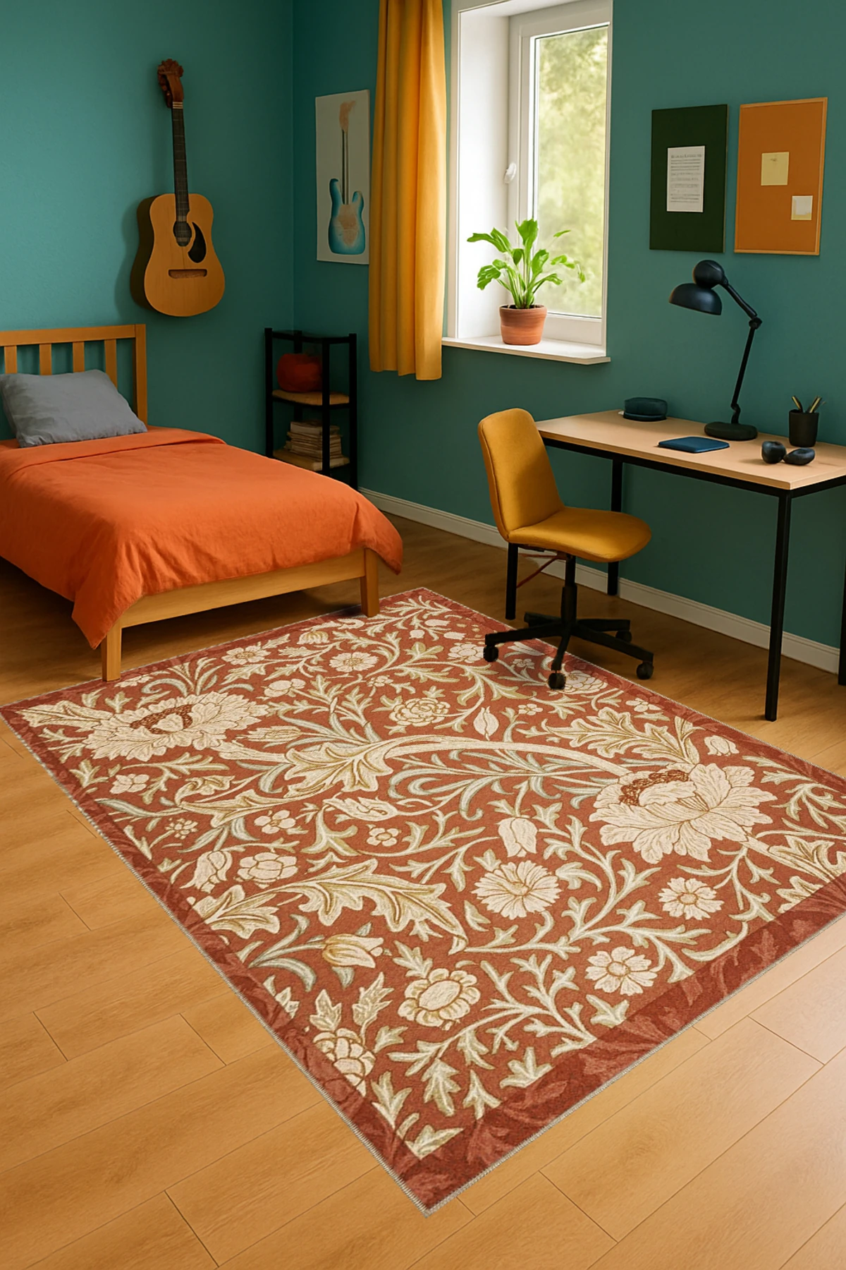 MOSSO Geleneksel Motifli Desen Dokuma Taban Vintage Dekoratif Halı mosso884