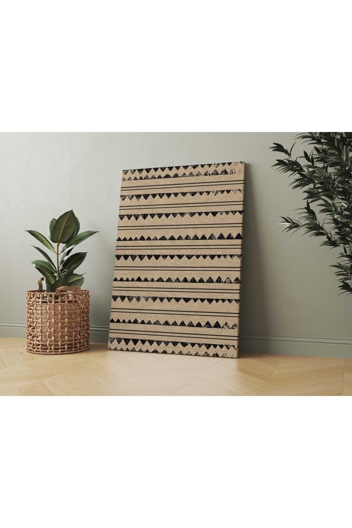 Kanvas Tablo Marakesh Üçgen Siyah Çizgiler Natural 129