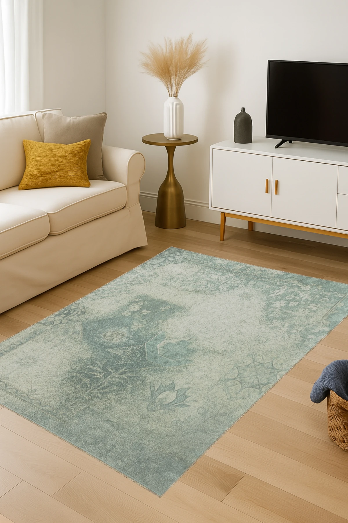 MOSSO Çok Renkli Dağınık Desenli Modern Dekoratif Halı mosso415