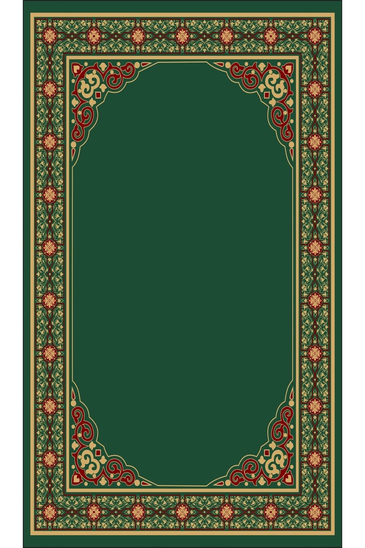 Yeşil Geometrik Desenli Seccade 70x120