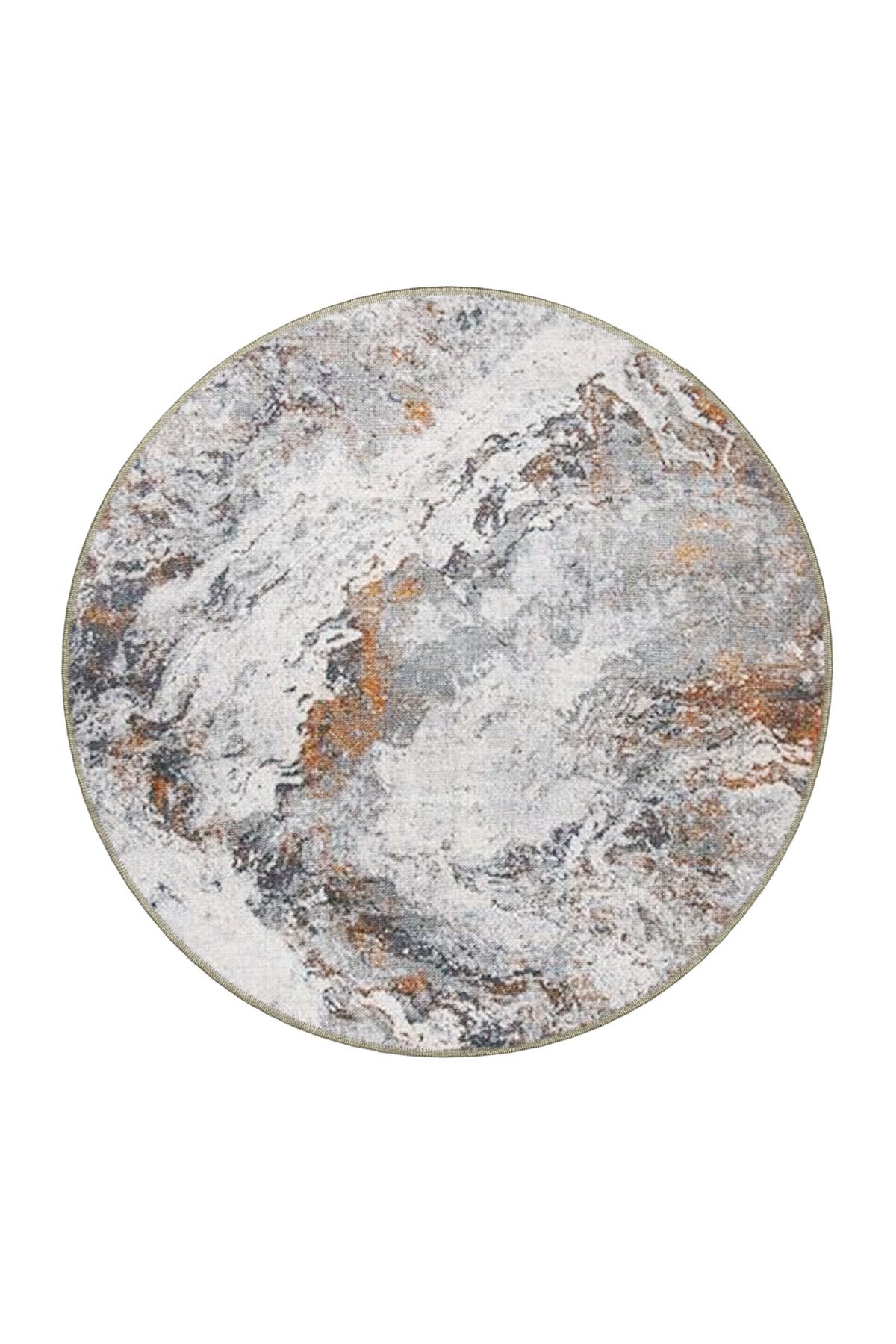 Gri Temalı Abstract Soyut Desenli Kreatif Modern Dekoratif Halı 3855