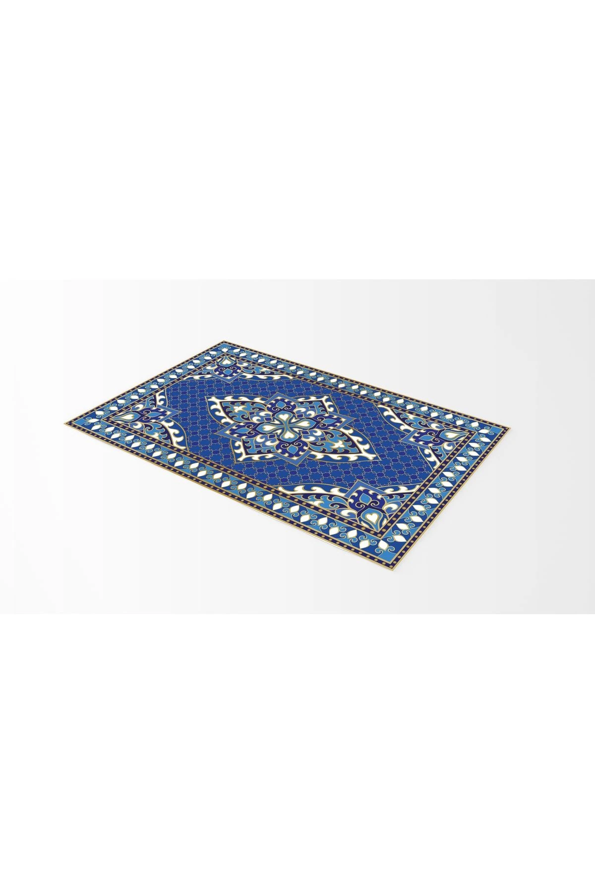 Mavi Baklava Temalı Geometrik Seccade 70x120