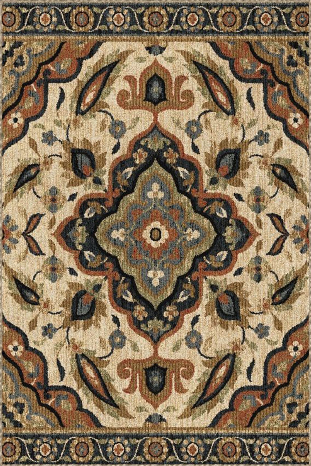 Kahverengi Tonlarında Geleneksel Dokuma Taban Halı 3779